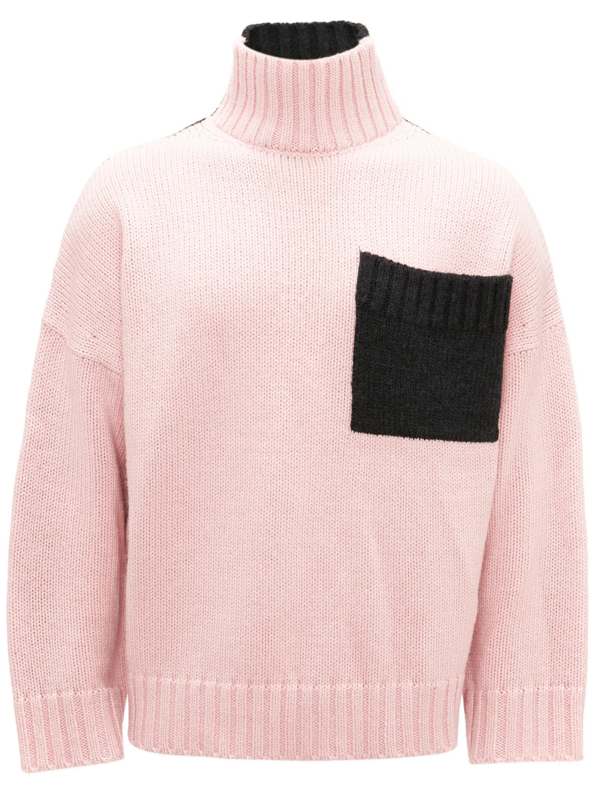 two-tone high-neck jumper