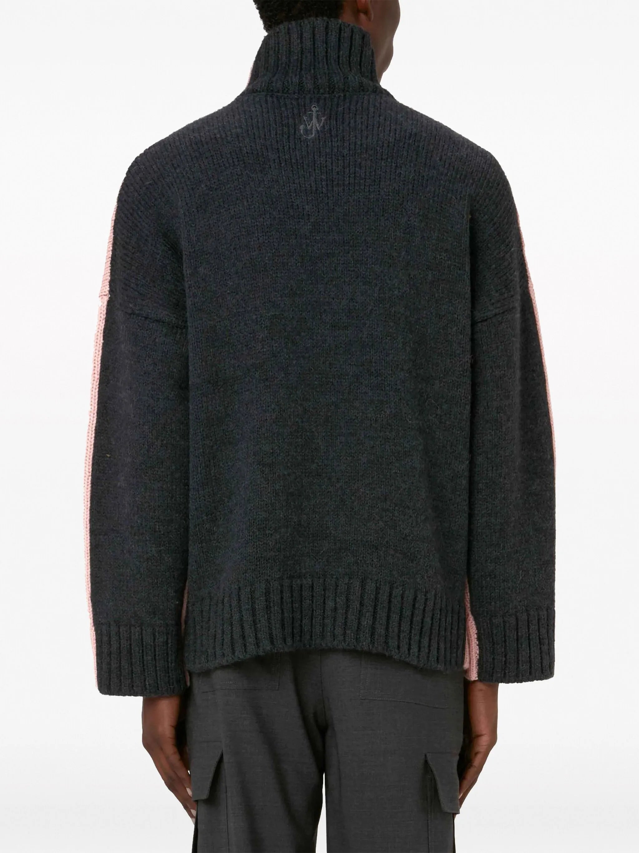 two-tone high-neck jumper