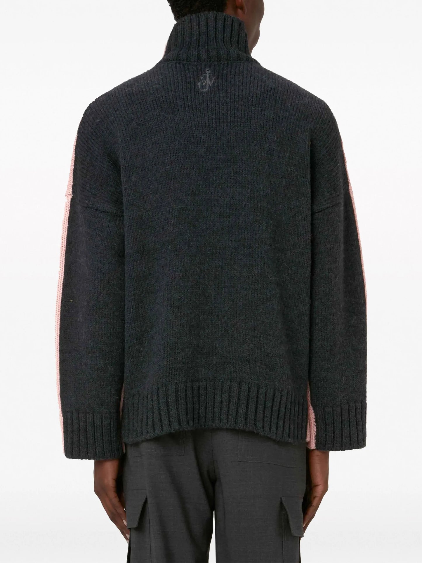 two-tone high-neck jumper
