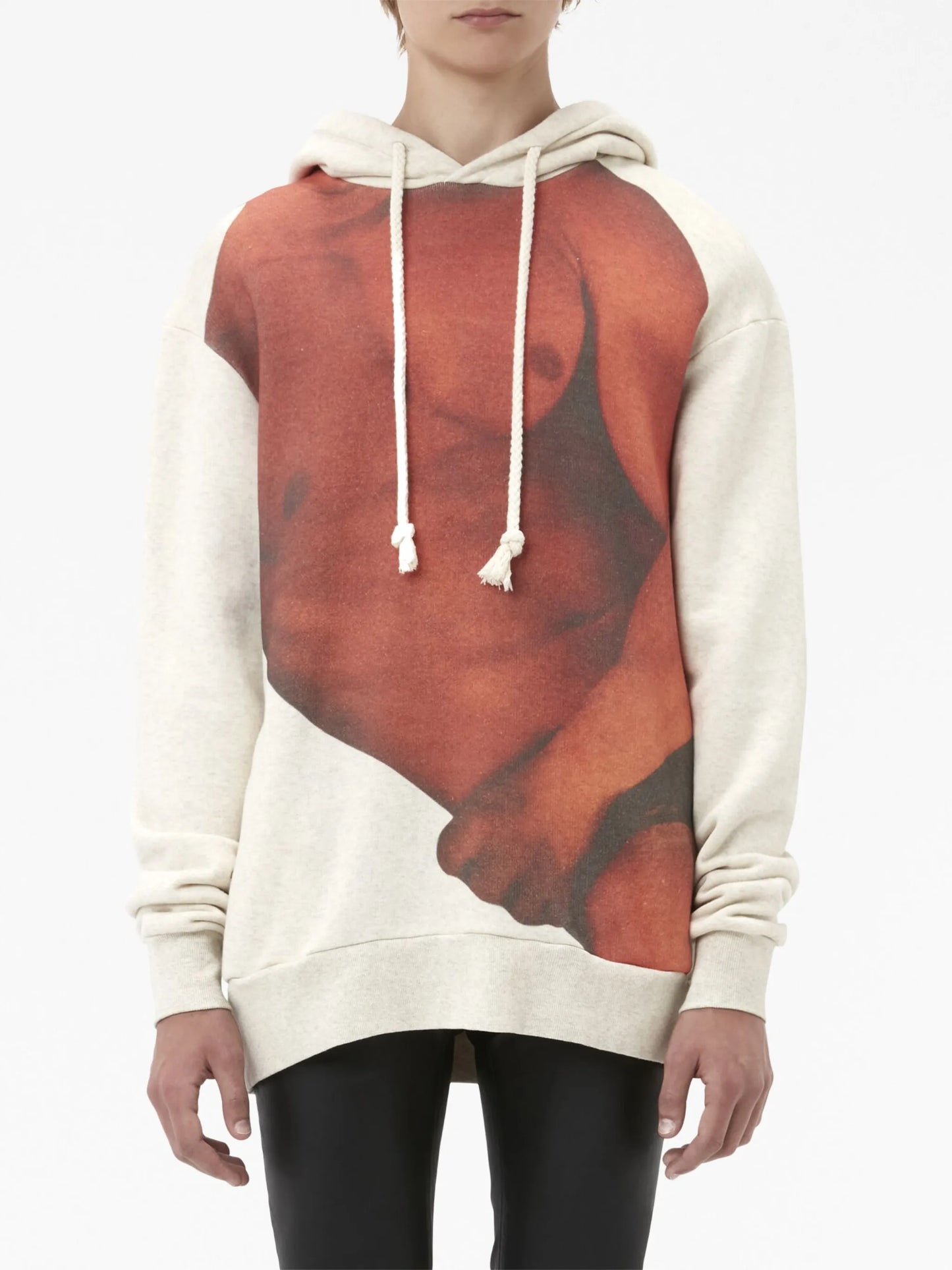 photograph-print cotton hoodie