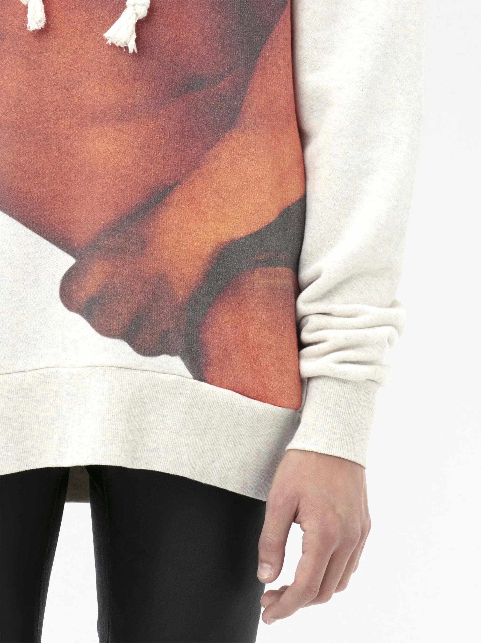 photograph-print cotton hoodie
