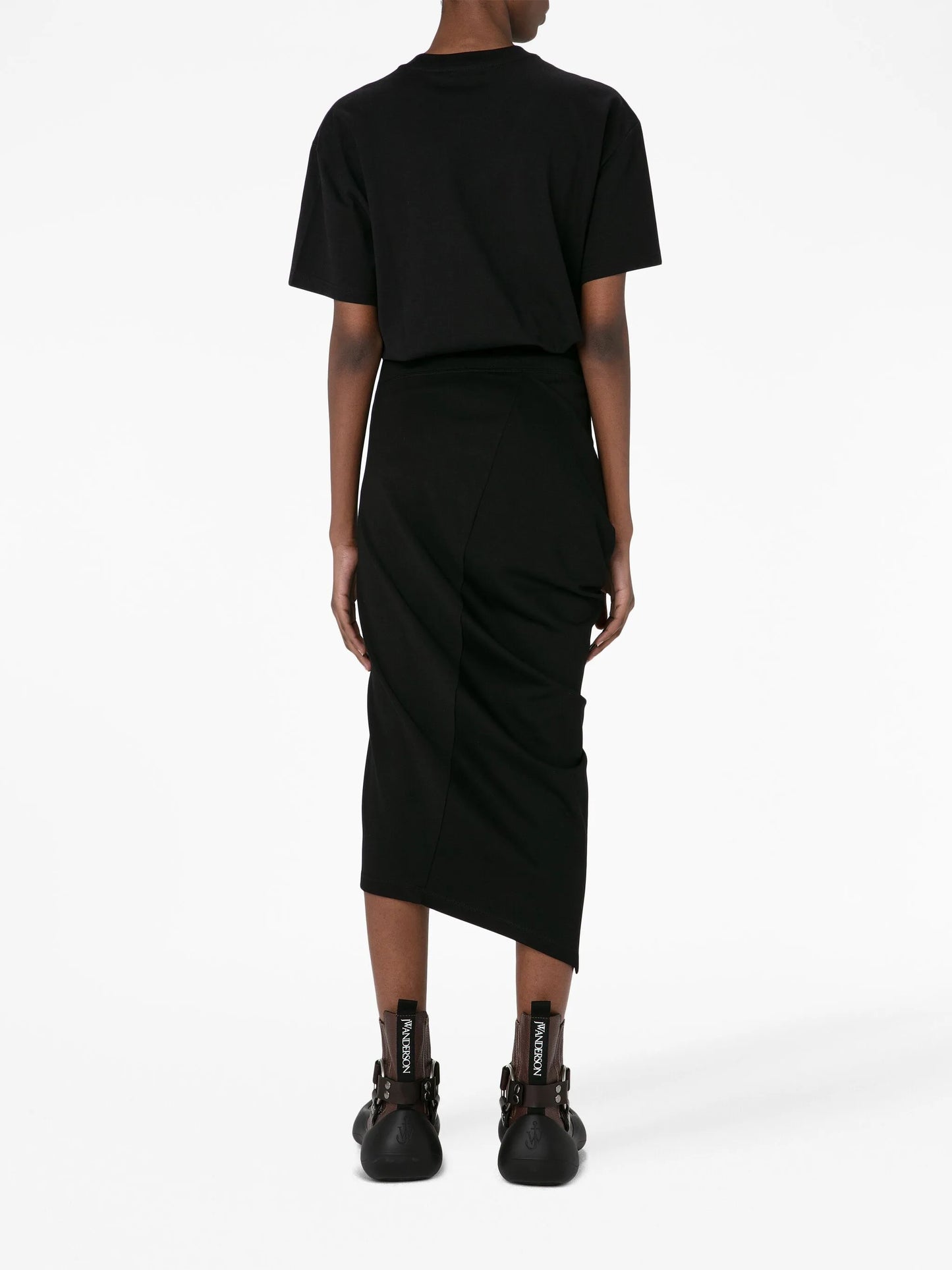asymmetric draped skirt