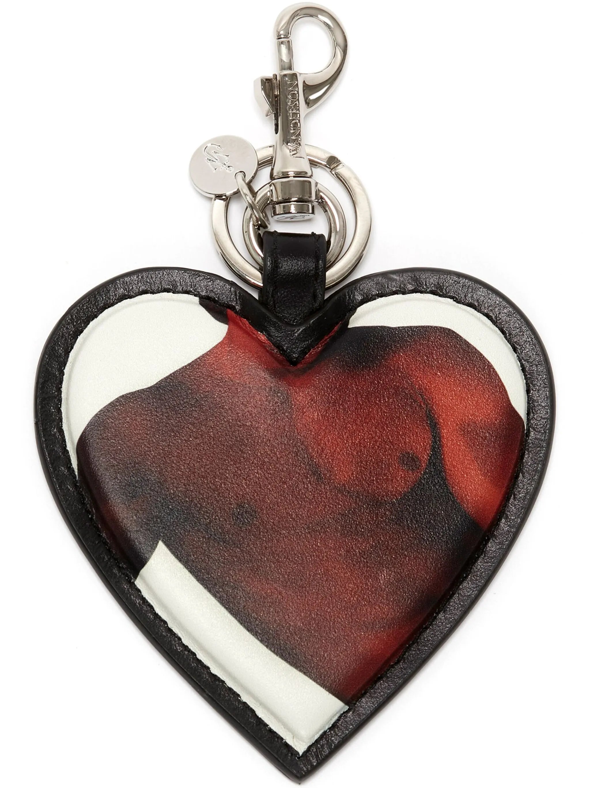 heart-shaped leather keyring