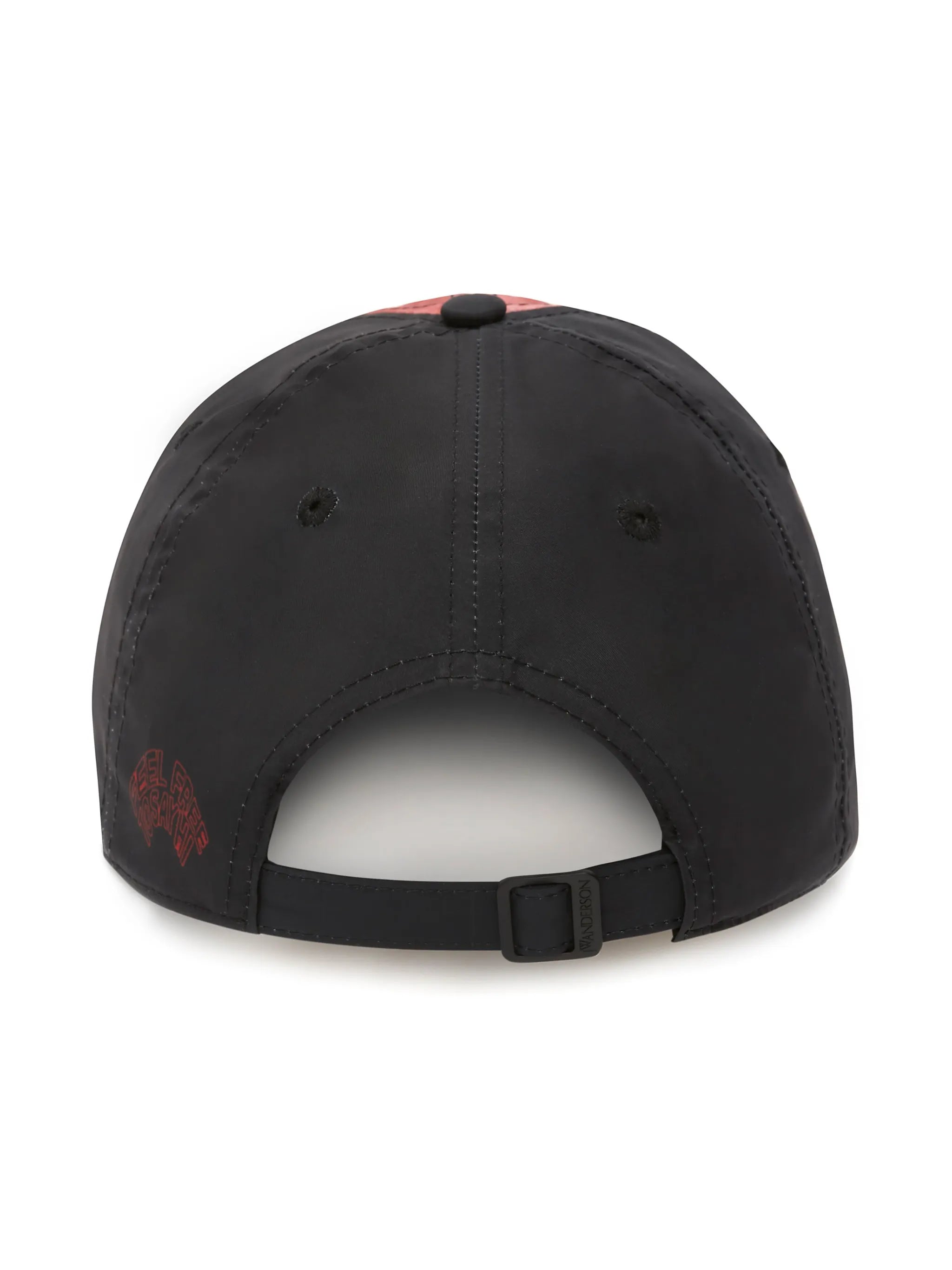 Anchor-embroidery photograph-print cap