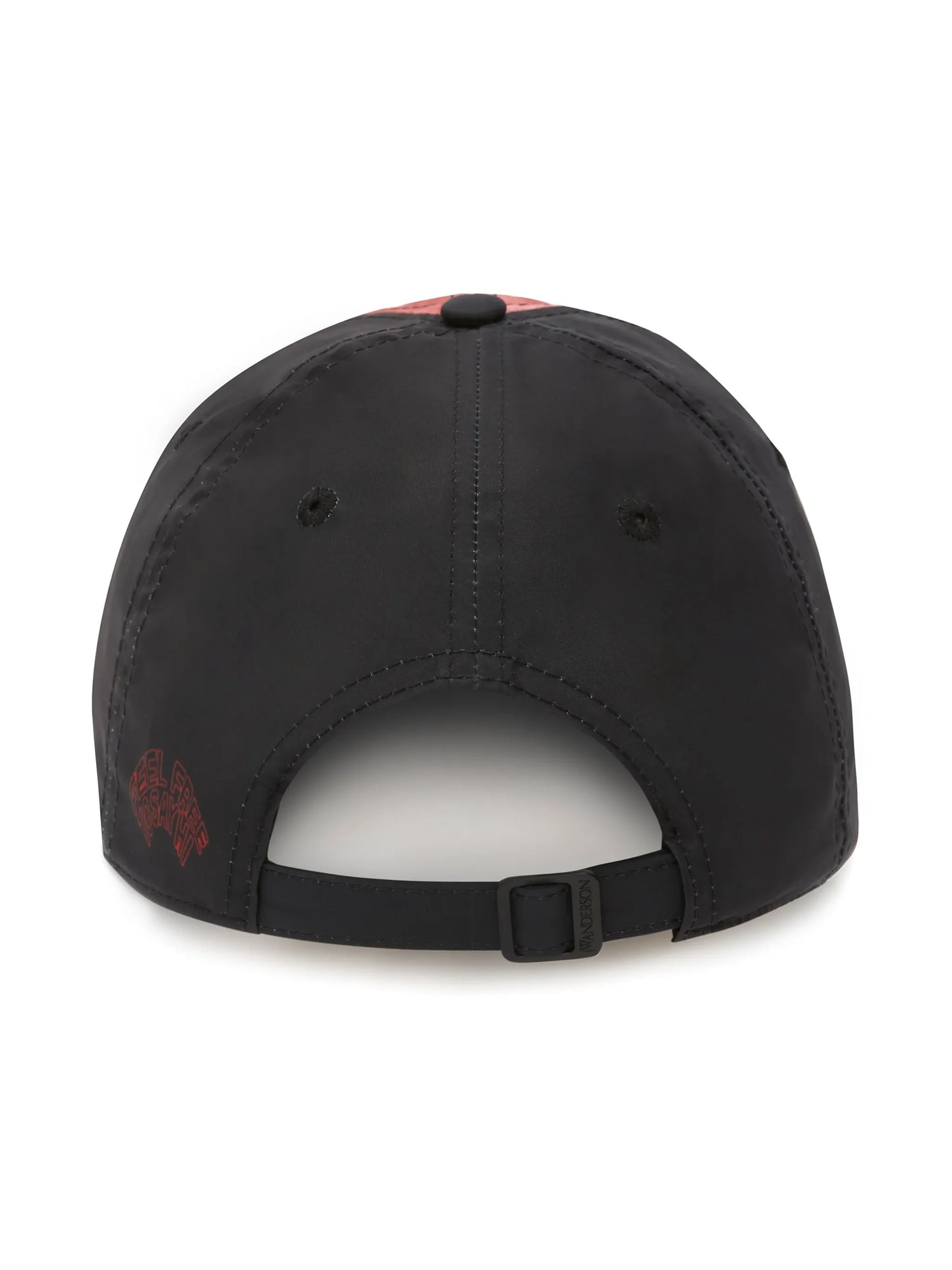 Anchor-embroidery photograph-print cap