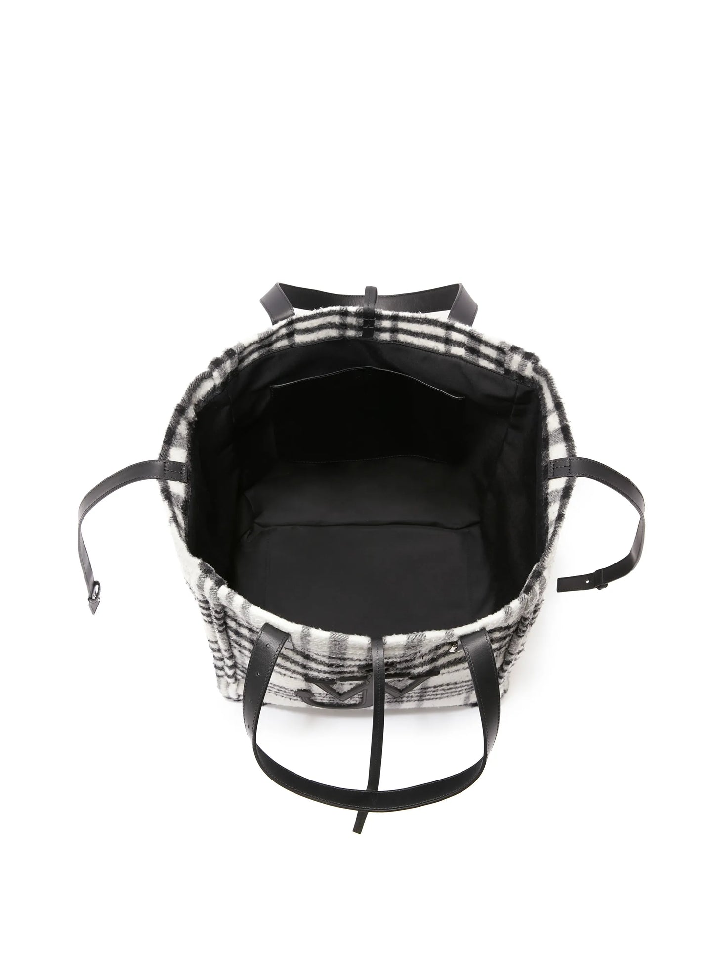 Belt check-print tote bag