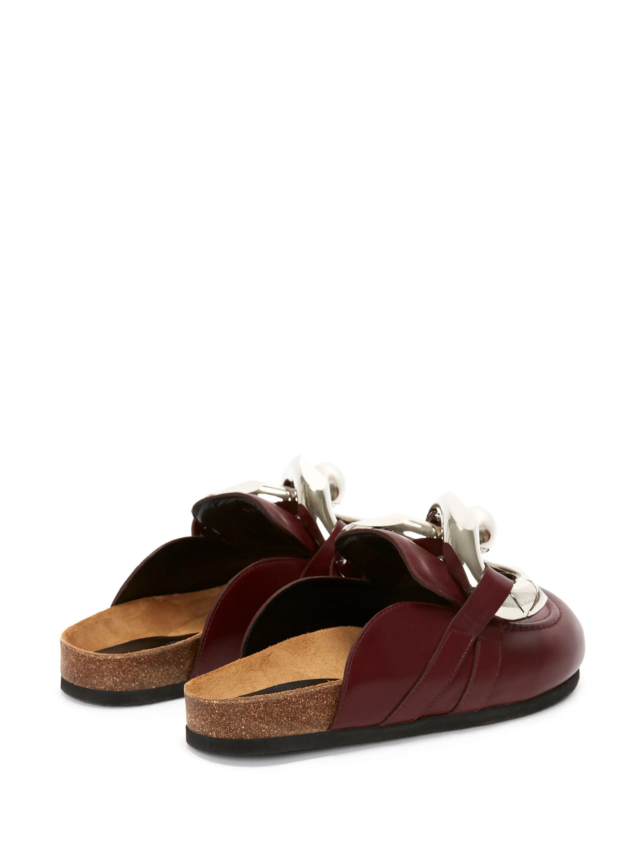 Chain leather mules