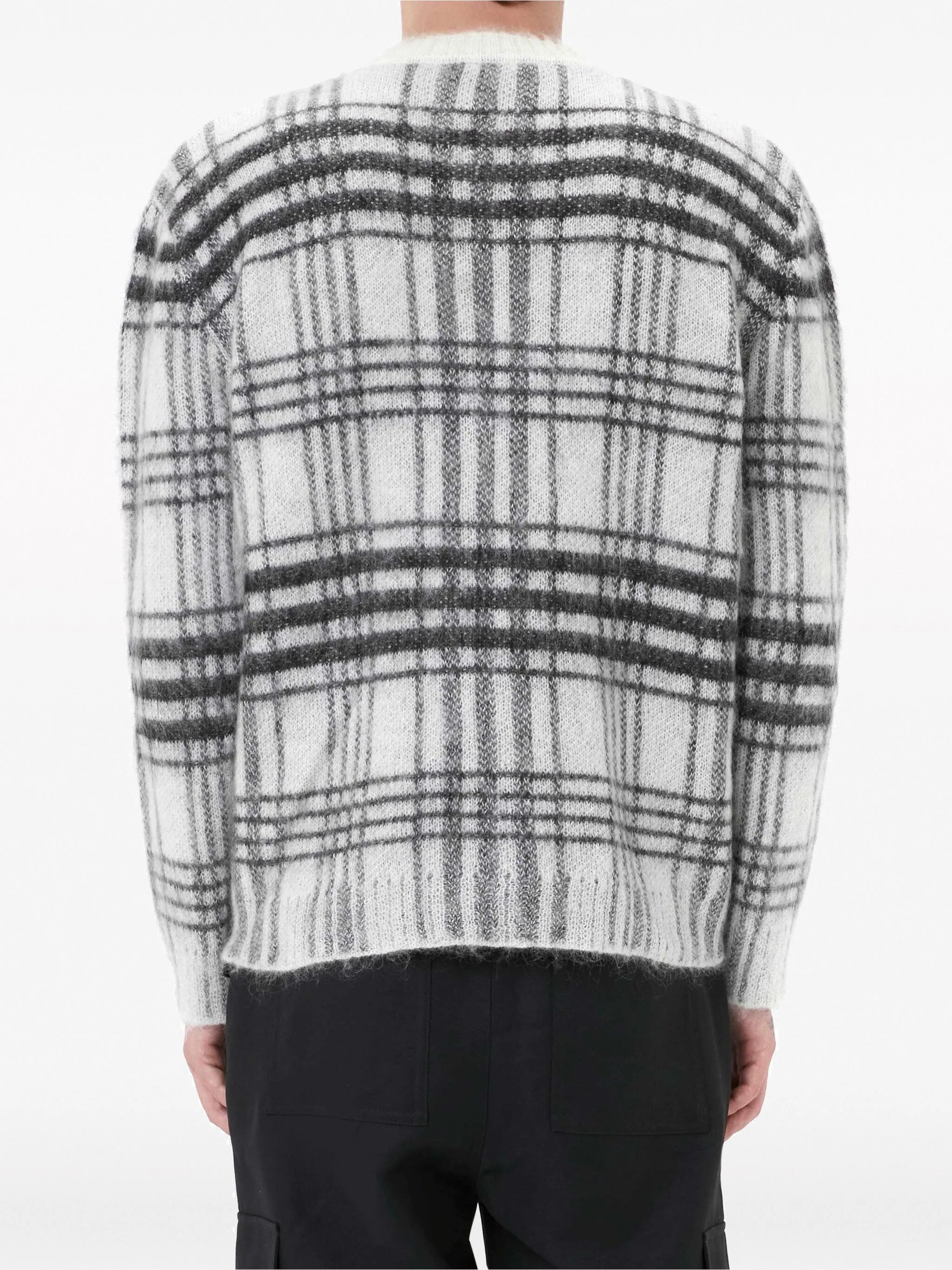 tartan-check crew-neck jumper