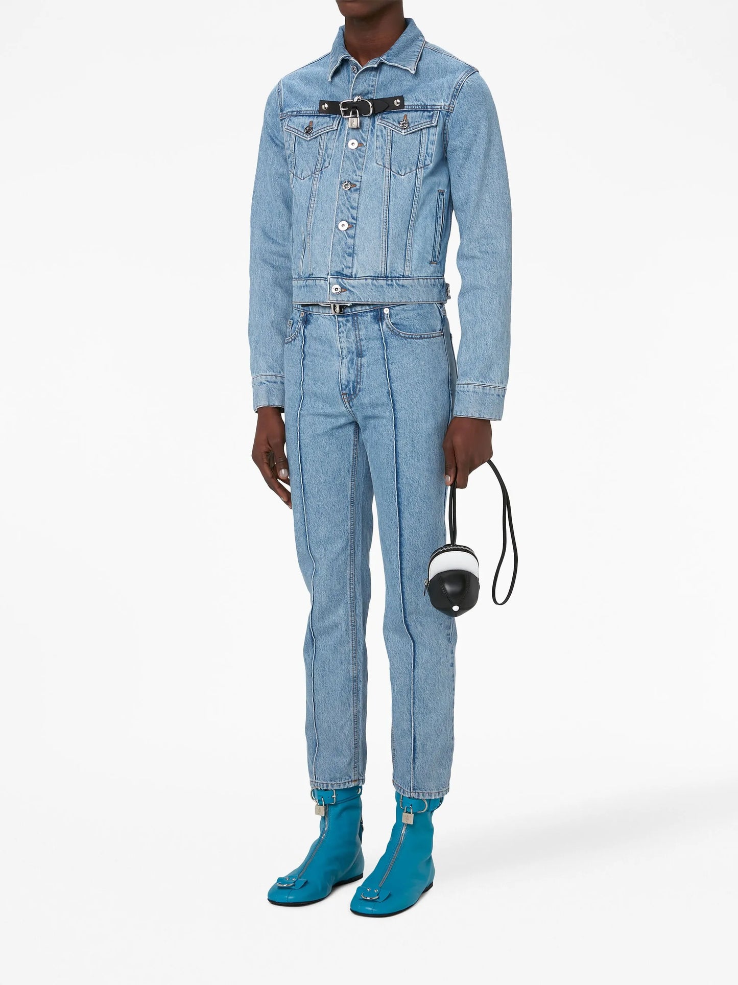 padlock strap trucker jacket
