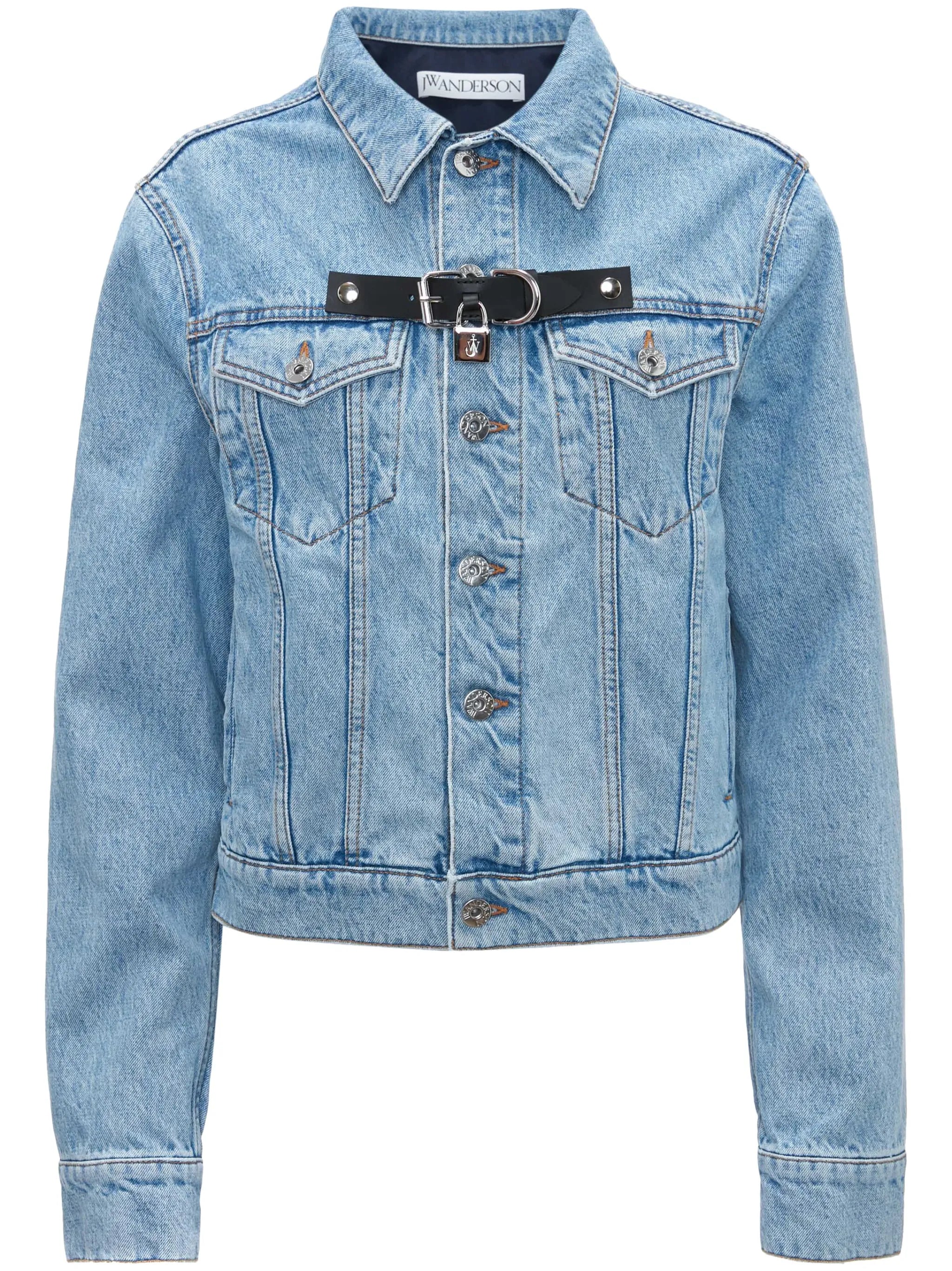 padlock strap trucker jacket