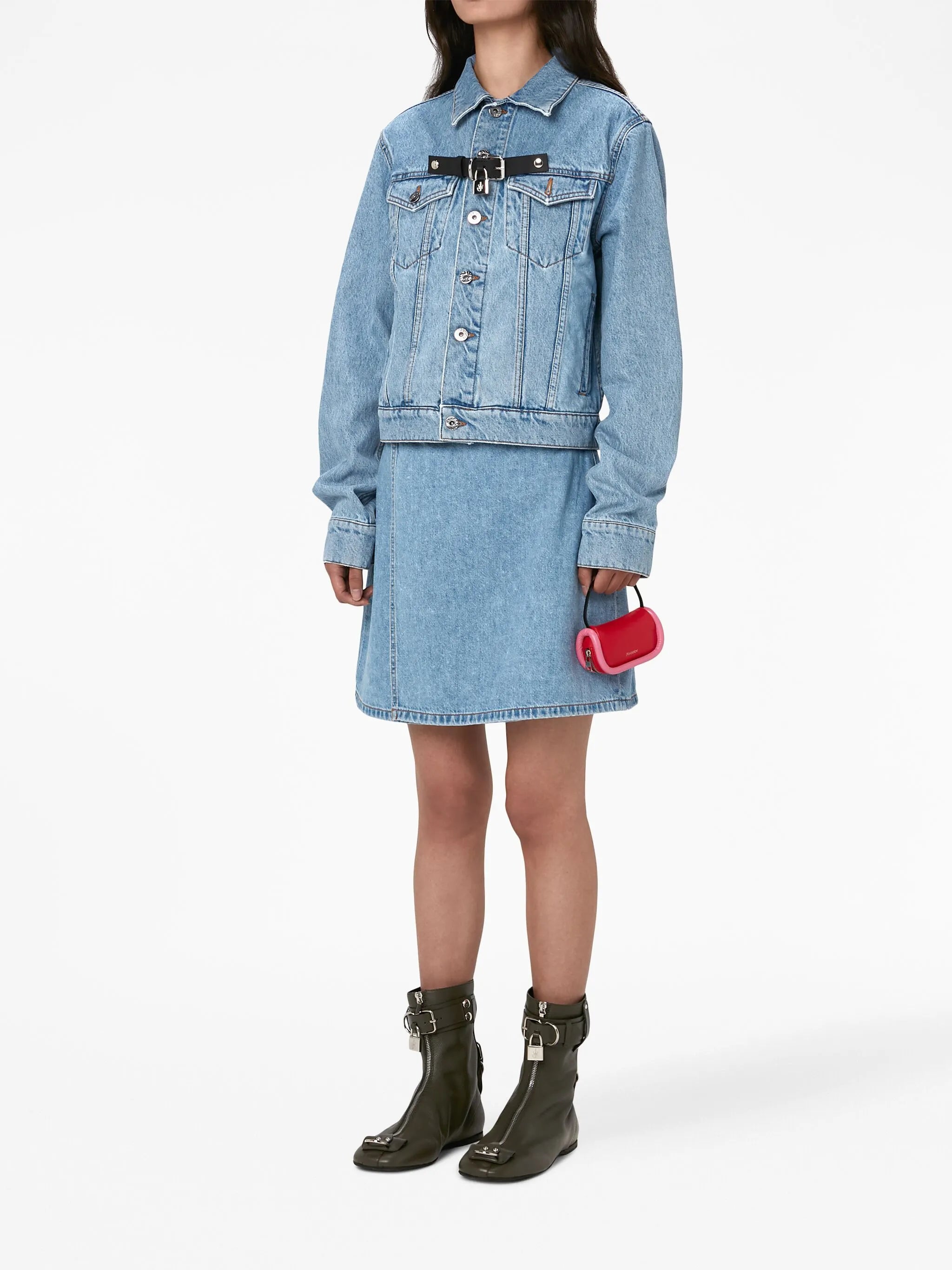 padlock strap trucker jacket