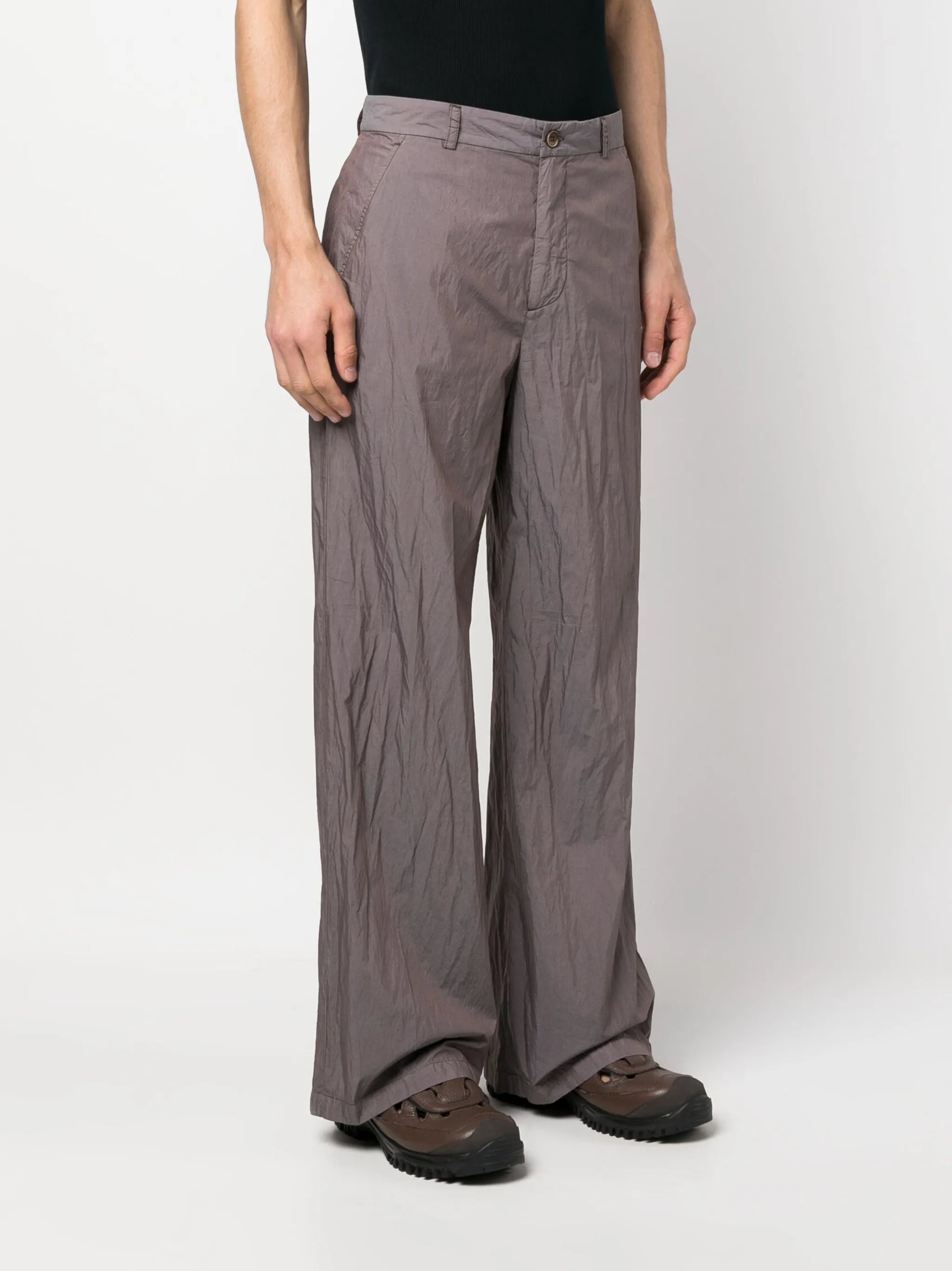 wide-leg cotton trousers