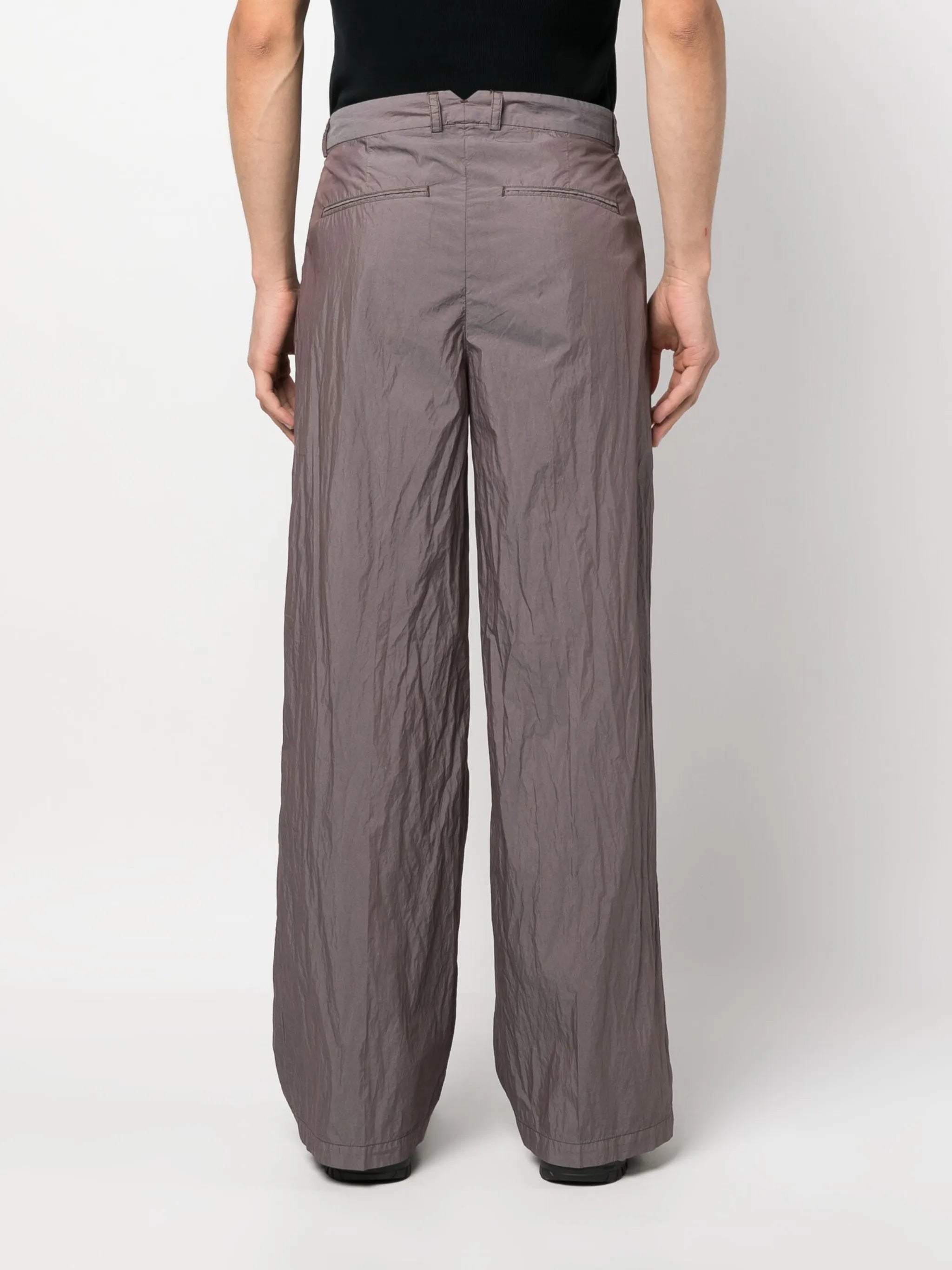 wide-leg cotton trousers