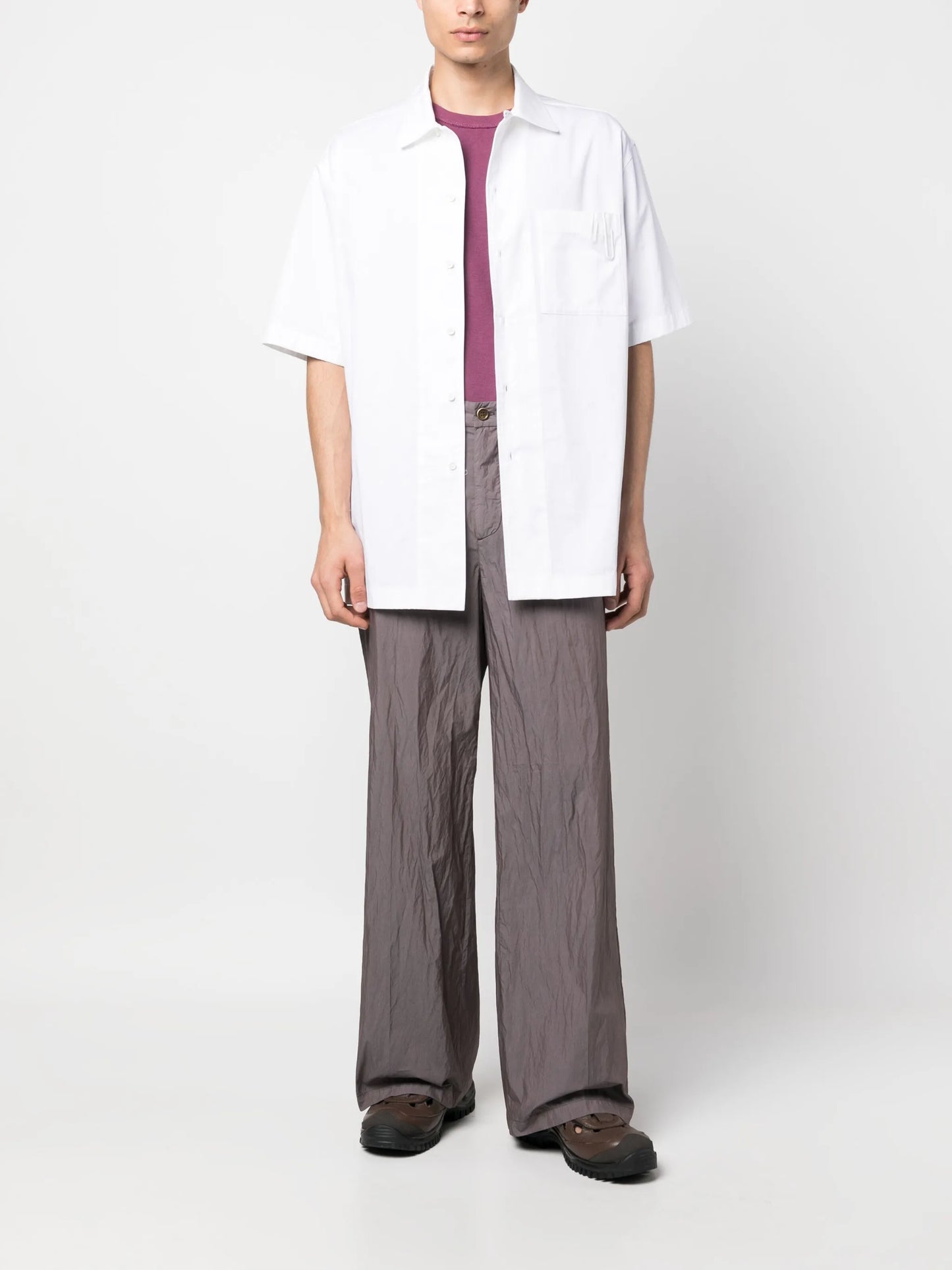 wide-leg cotton trousers