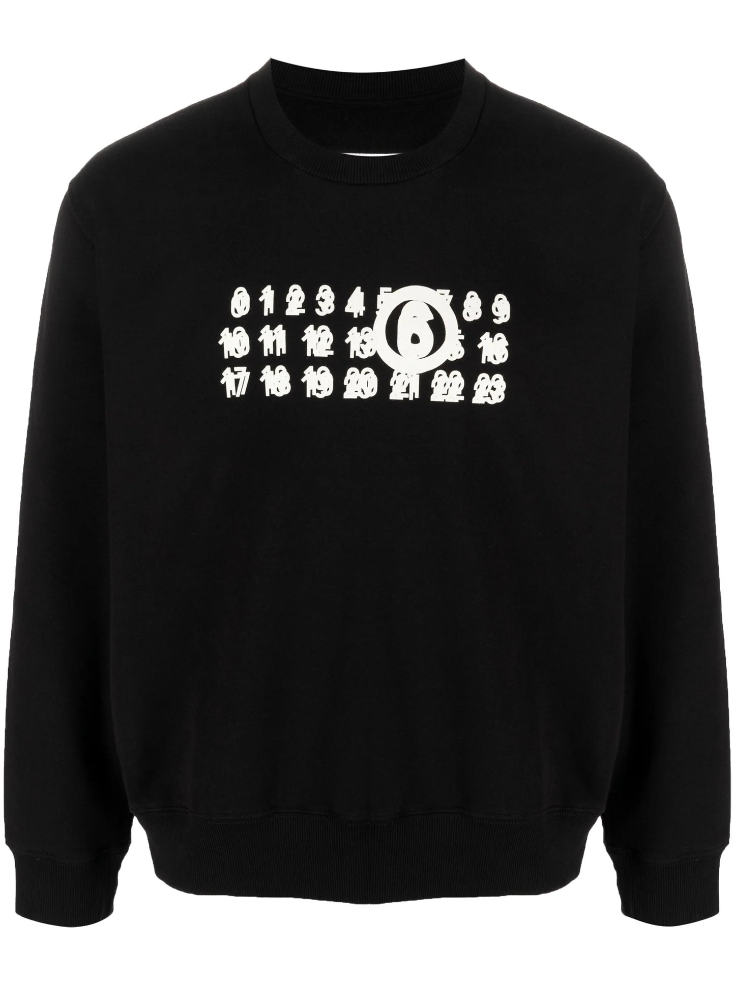 numbers-print crew-neck sweatshirt