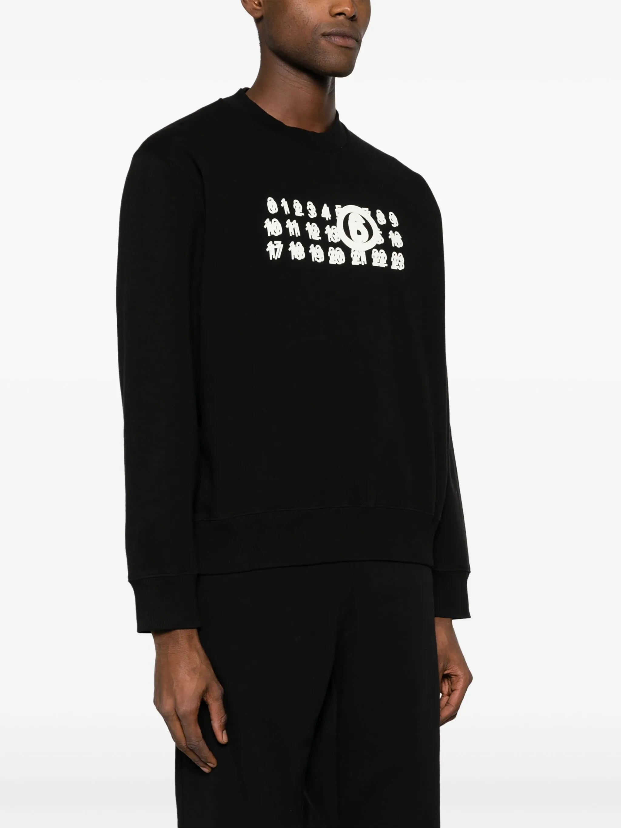 numbers-print crew-neck sweatshirt