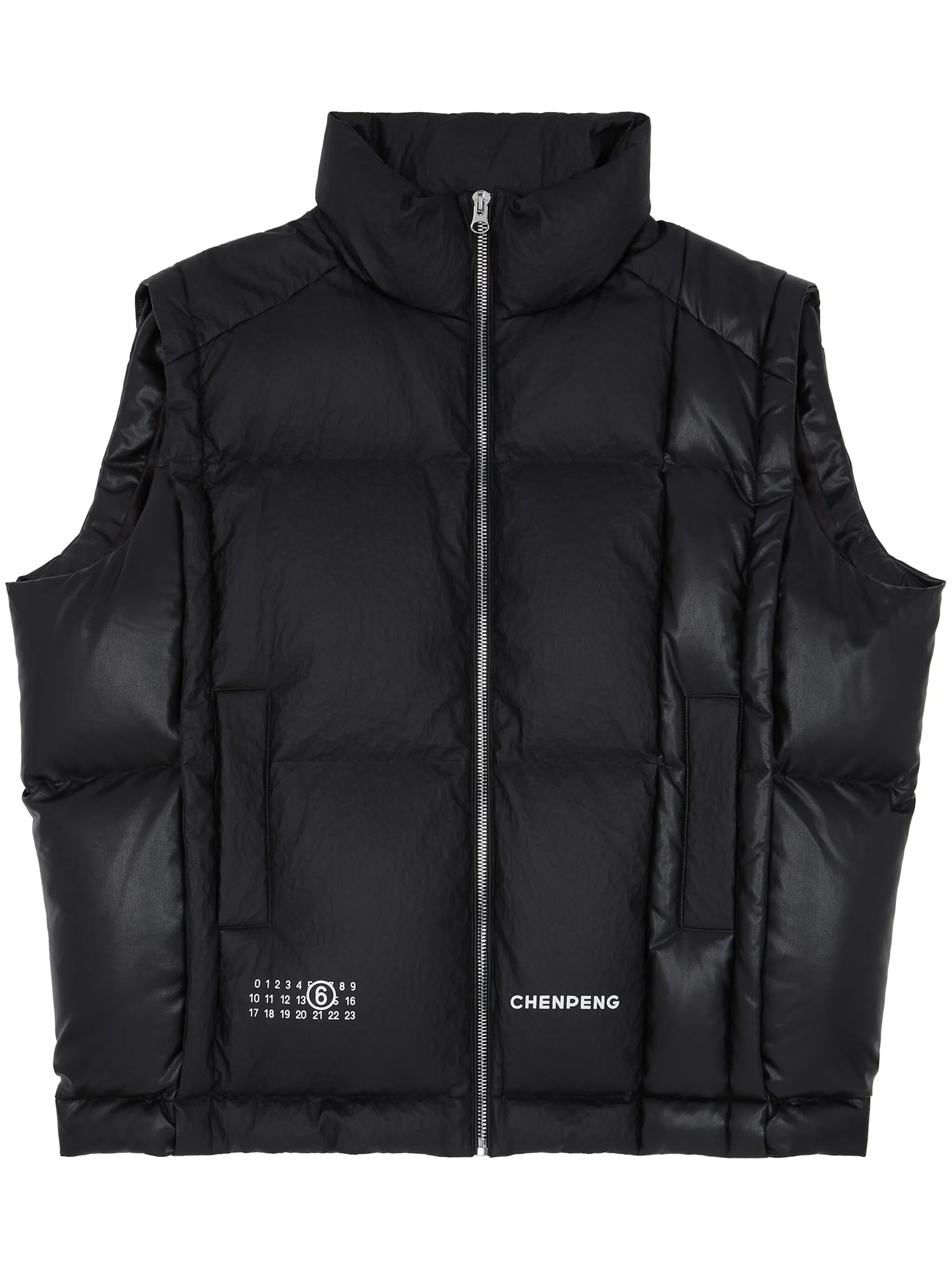 x Chen Peng numbers-logo padded gilet