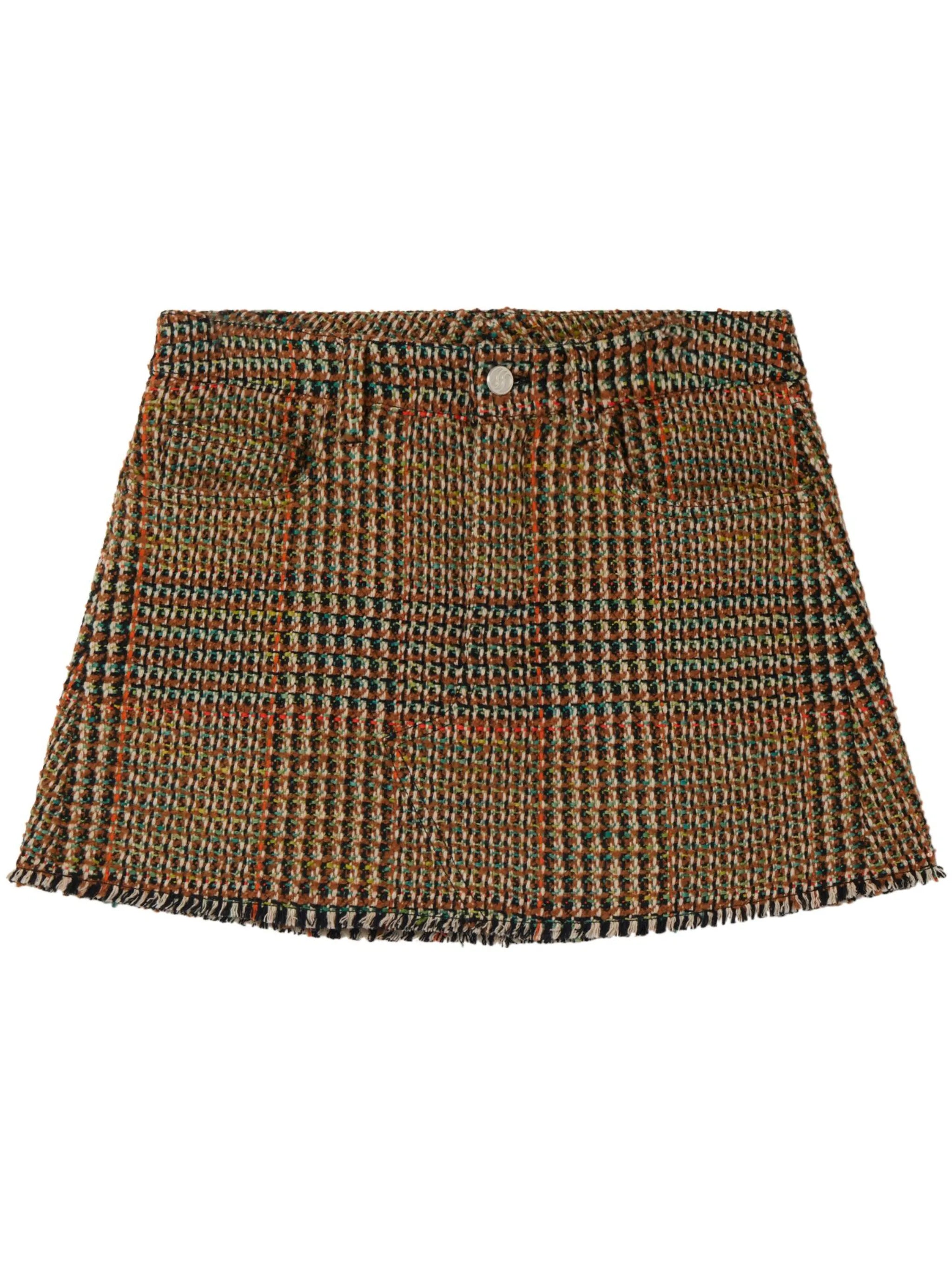 wool tweed mini skirt