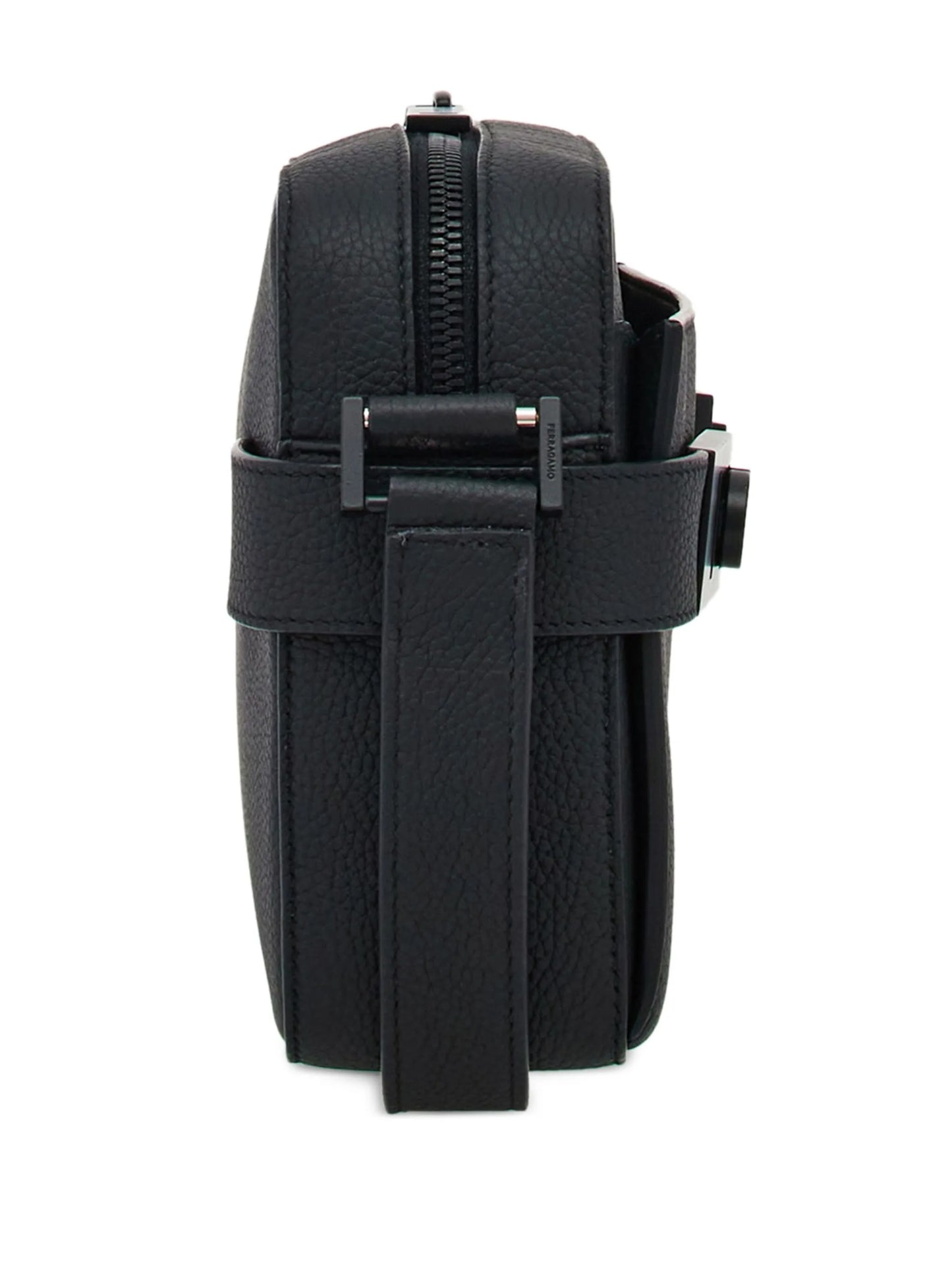 Gancini-buckle leather shoulder bag