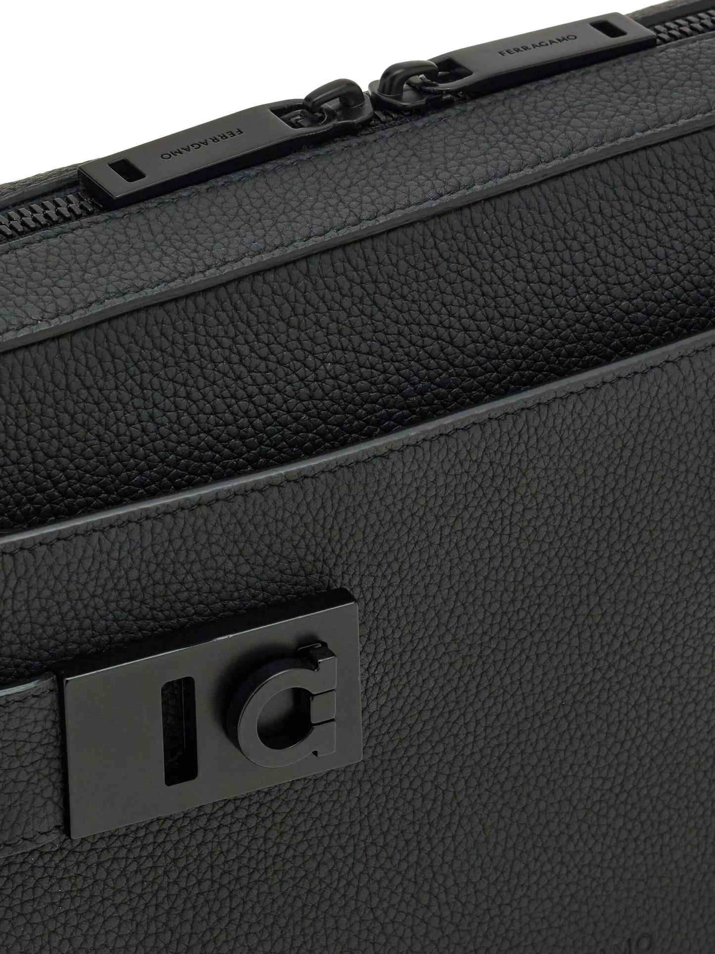 Gancini-buckle leather shoulder bag