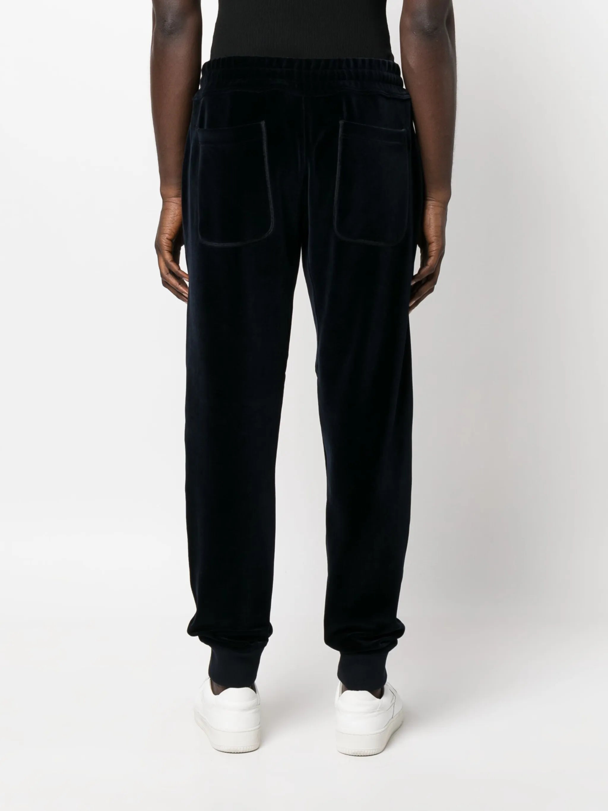 drawstring velvet track pants