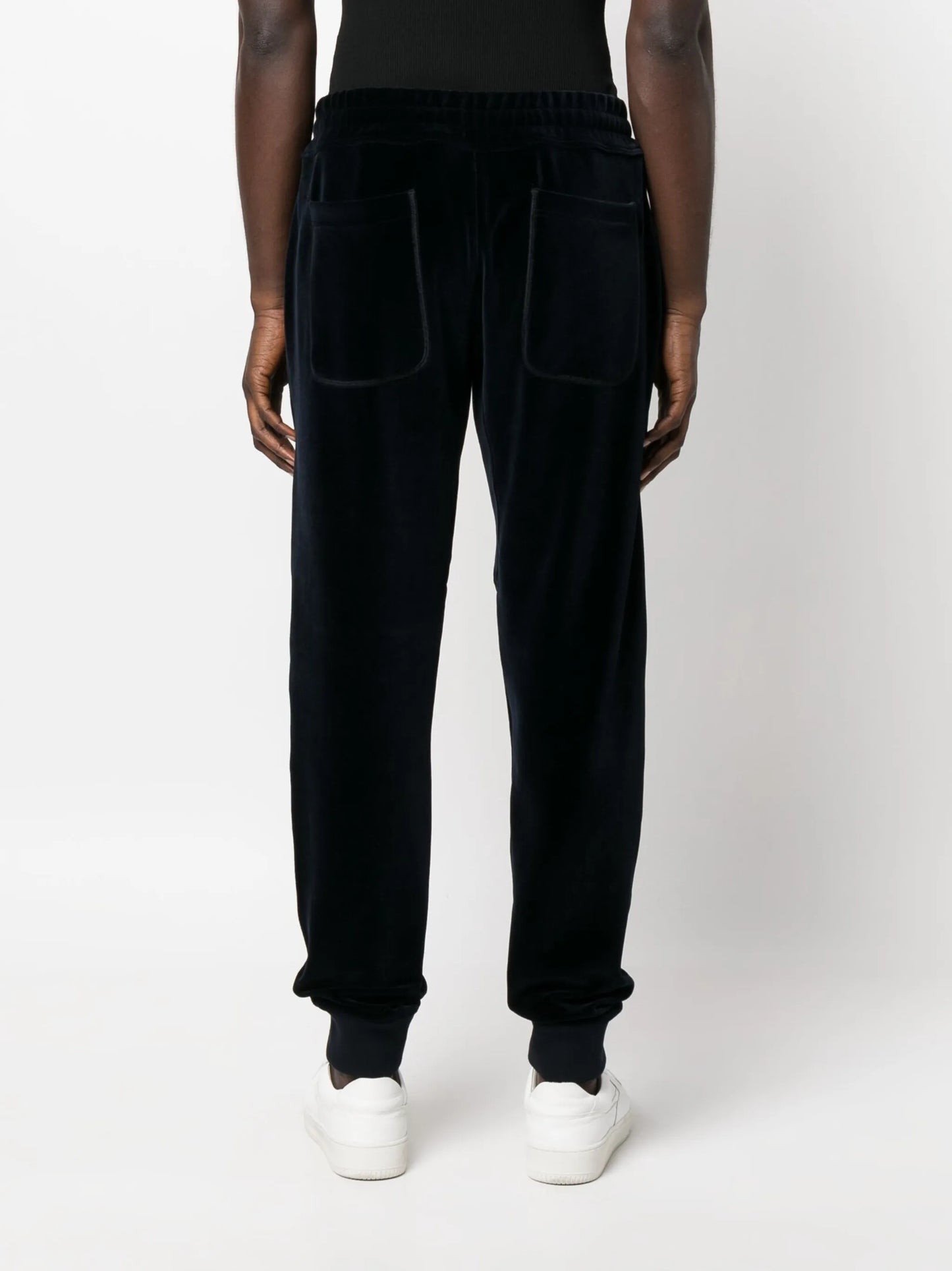 drawstring velvet track pants