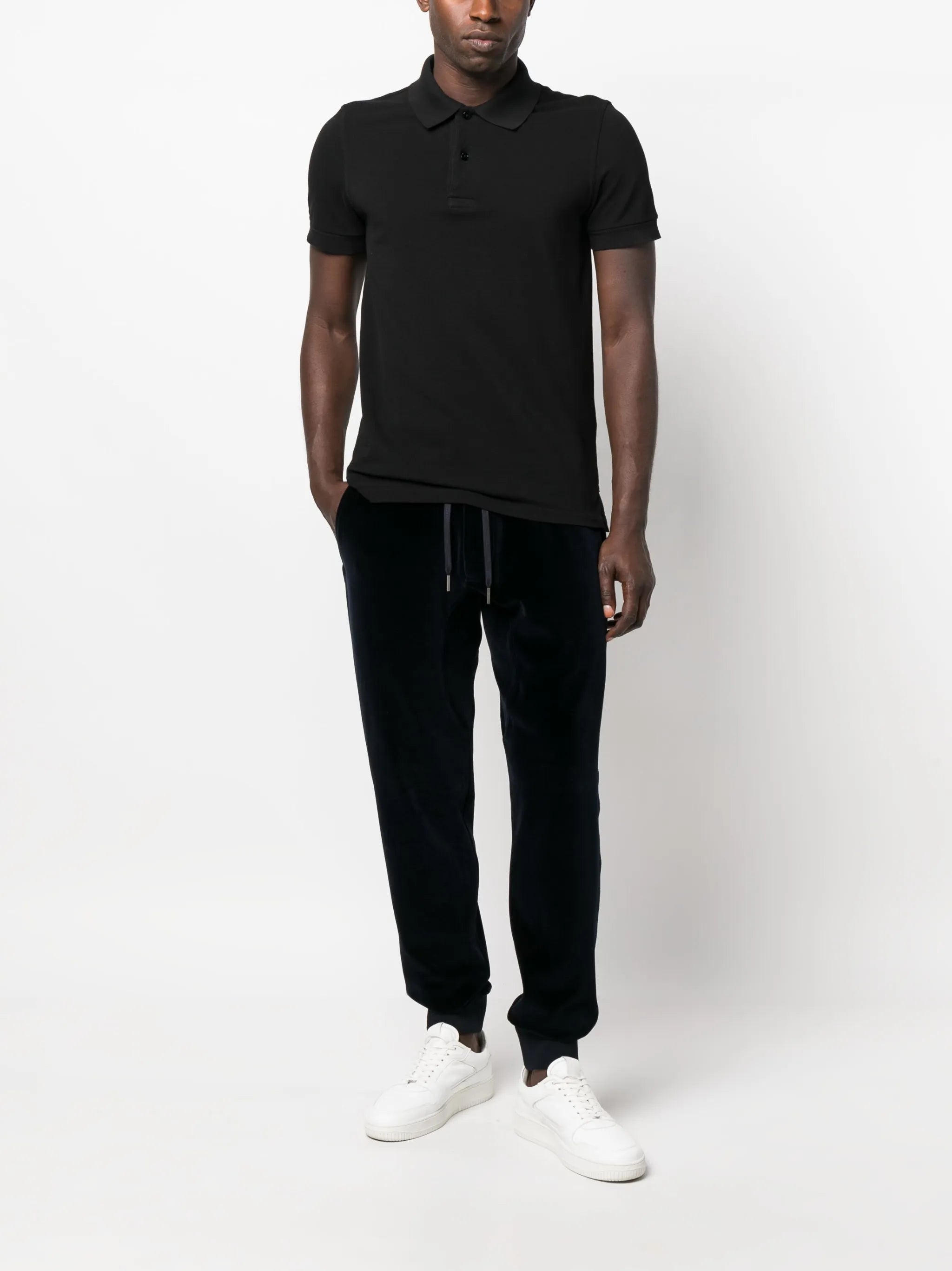 drawstring velvet track pants