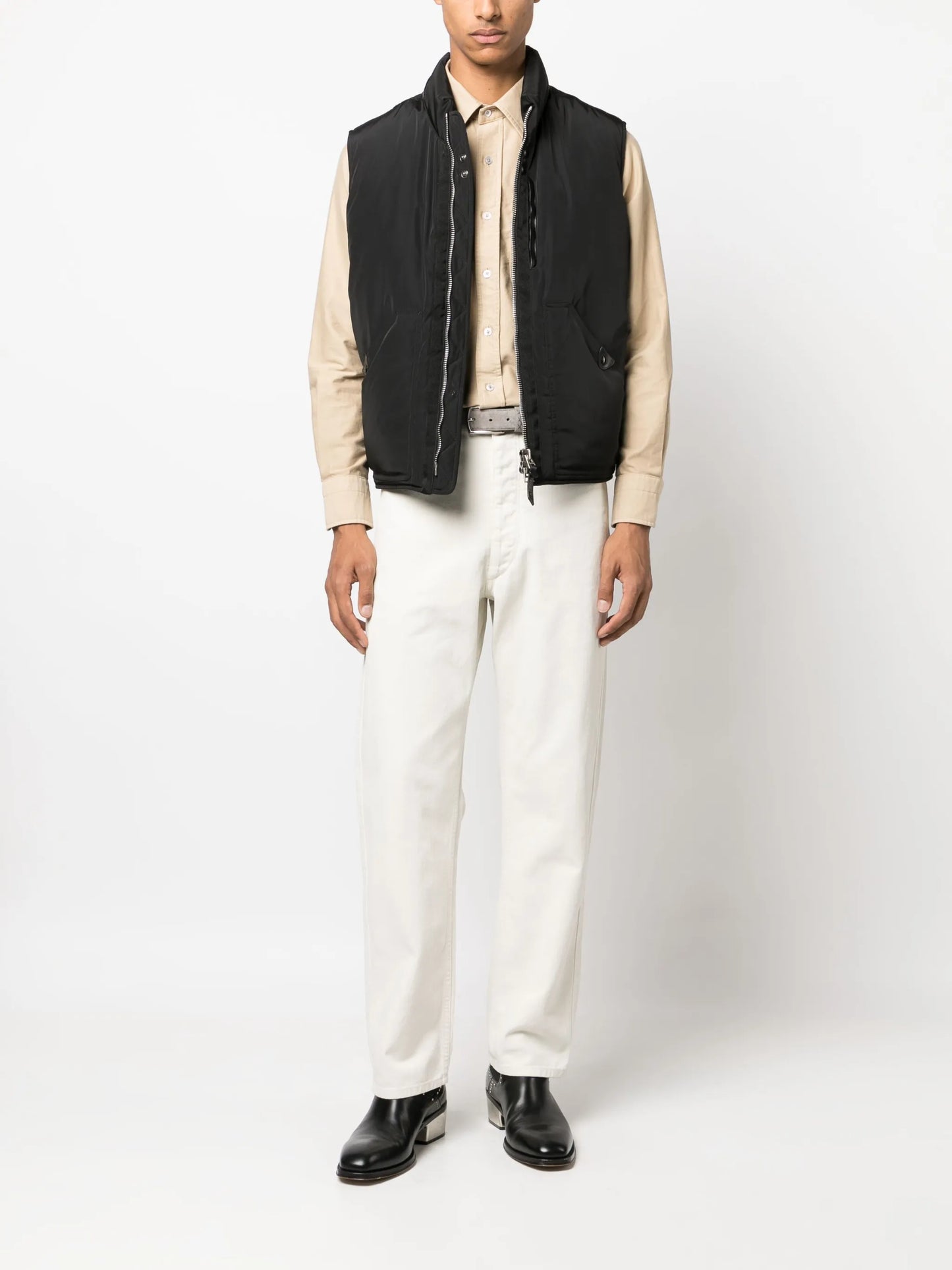 Ottoman zip-up padded gilet