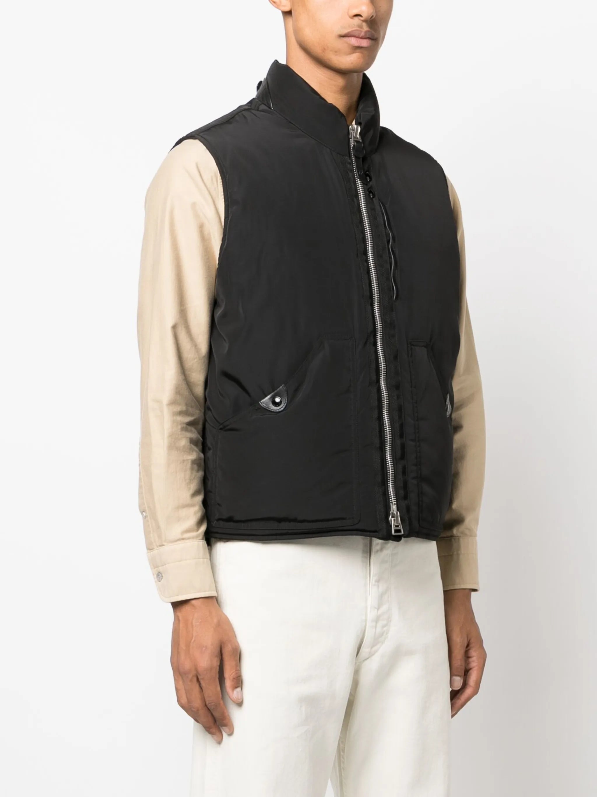 Ottoman zip-up padded gilet