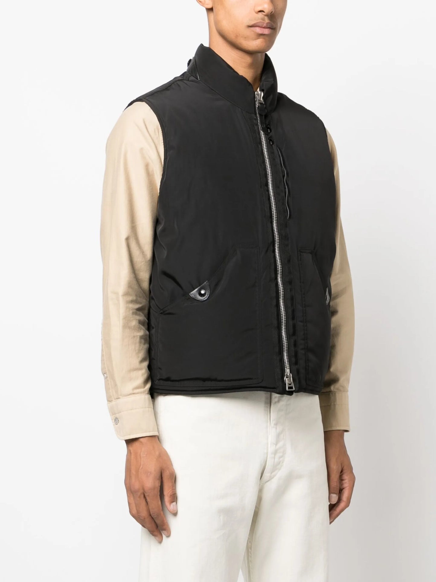Ottoman zip-up padded gilet