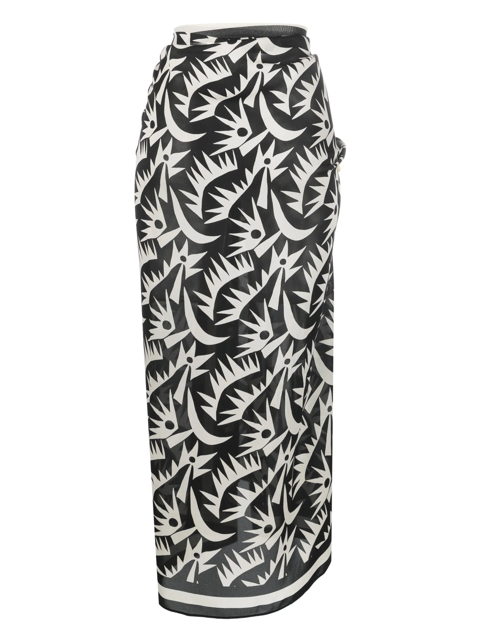 graphic-print silk sarong