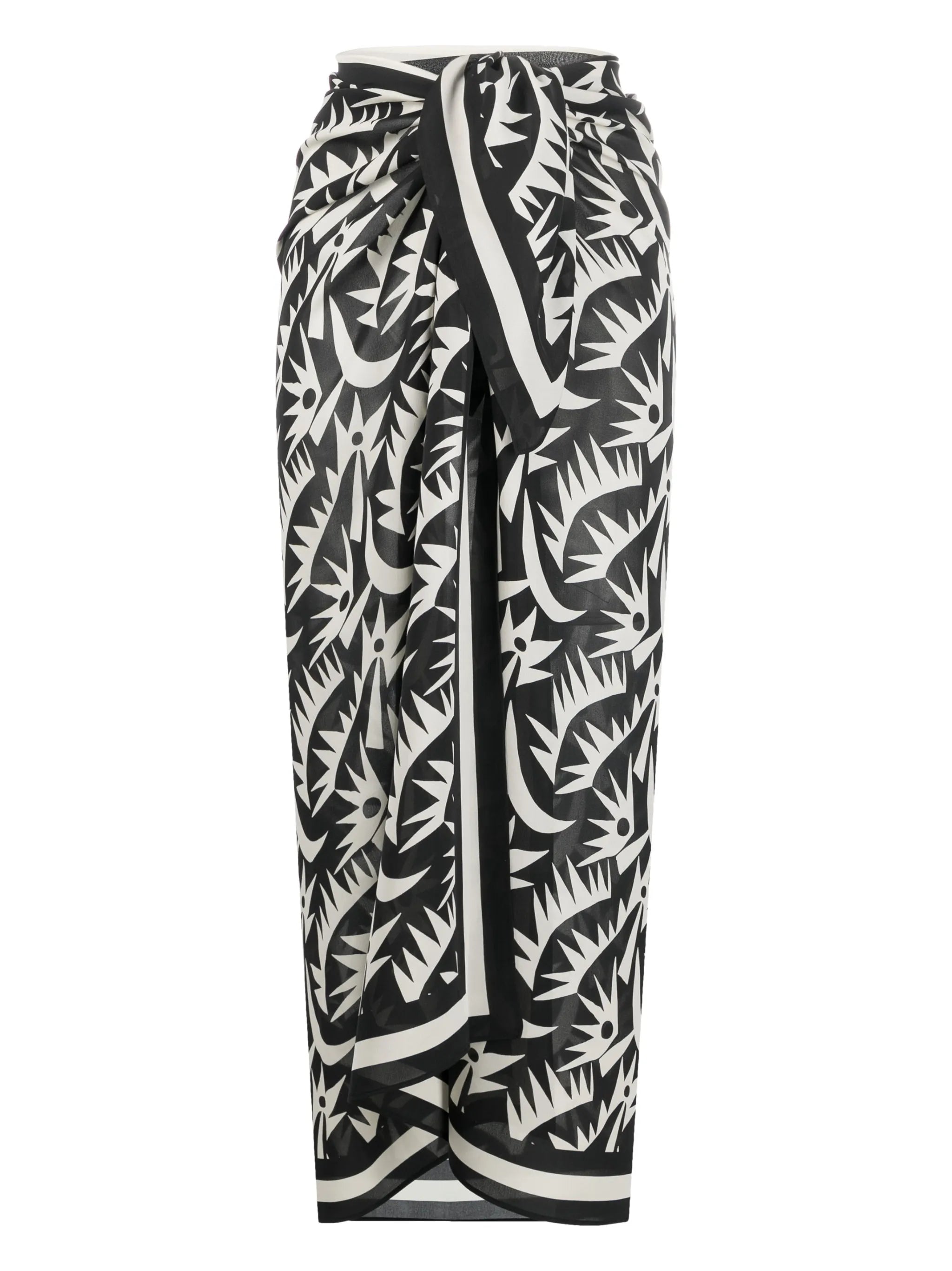 graphic-print silk sarong