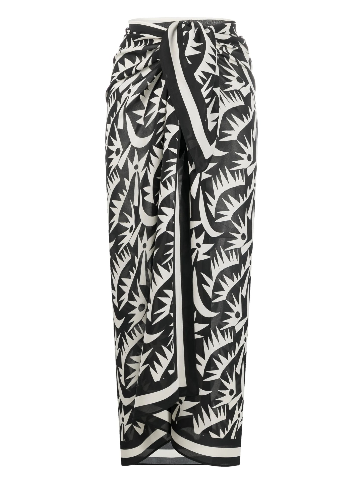 graphic-print silk sarong