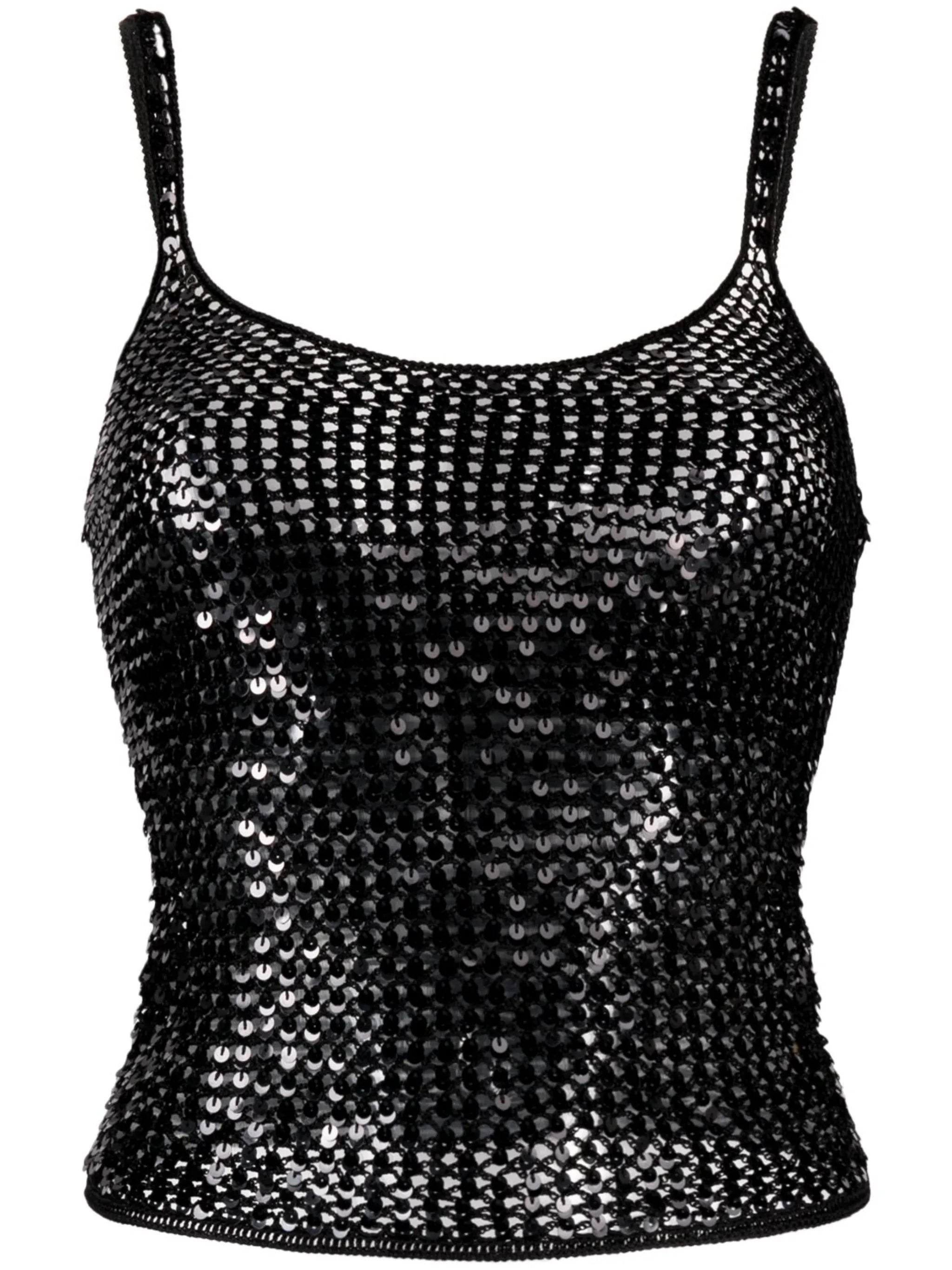 crochet sequin vest top