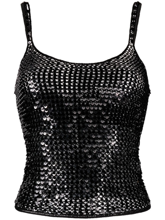 crochet sequin vest top