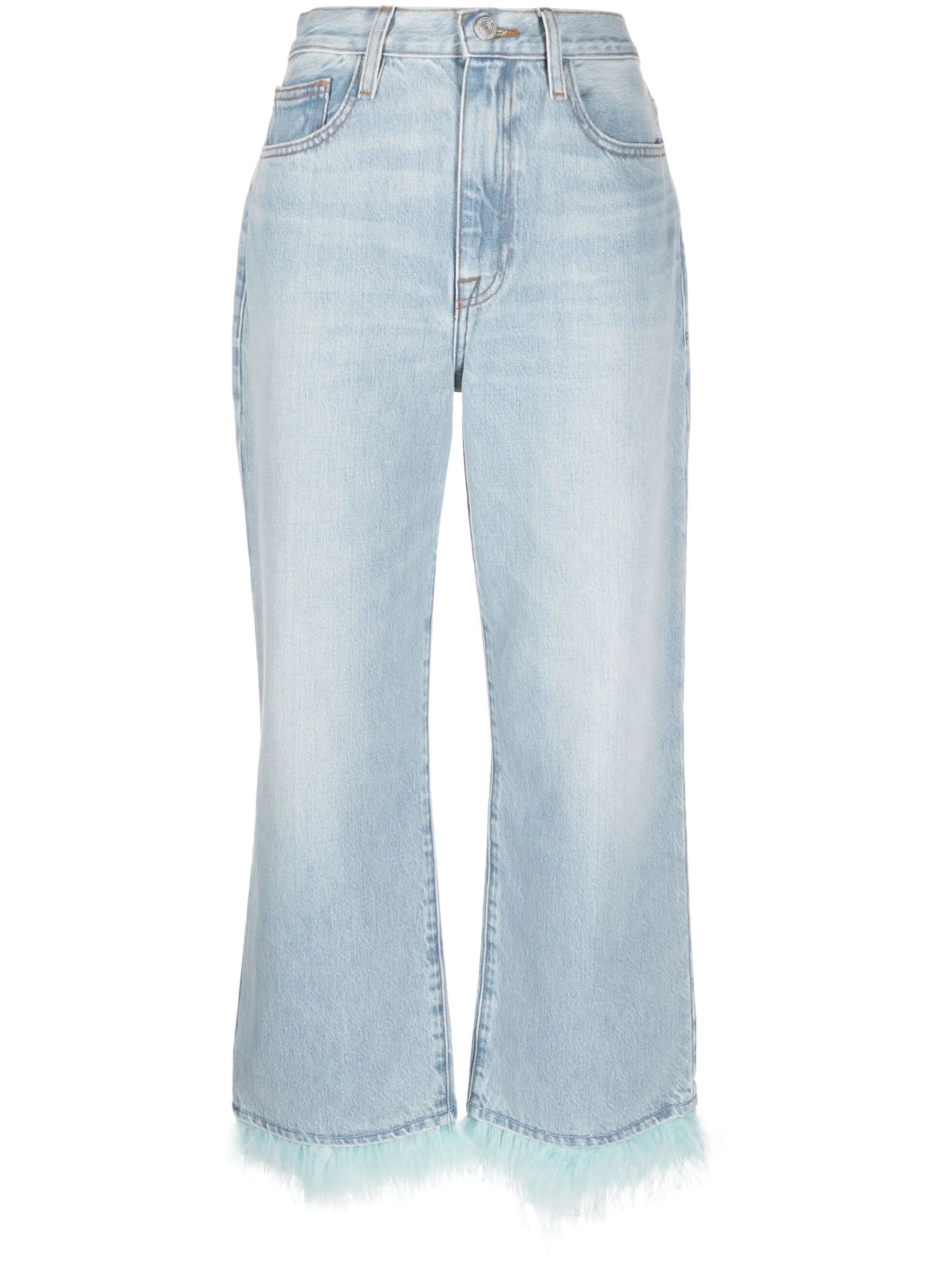 Le Dancing Jane  feather-trim cropped jeans