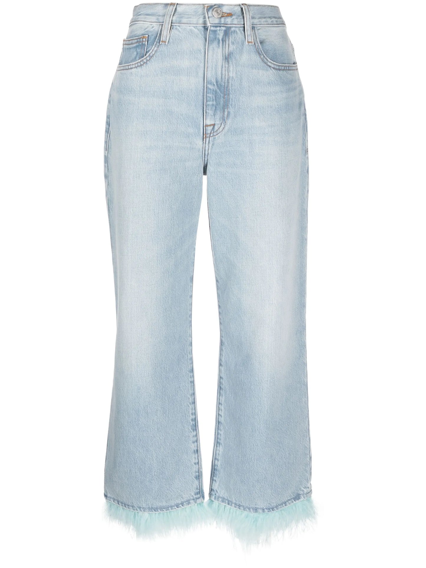 Le Dancing Jane  feather-trim cropped jeans