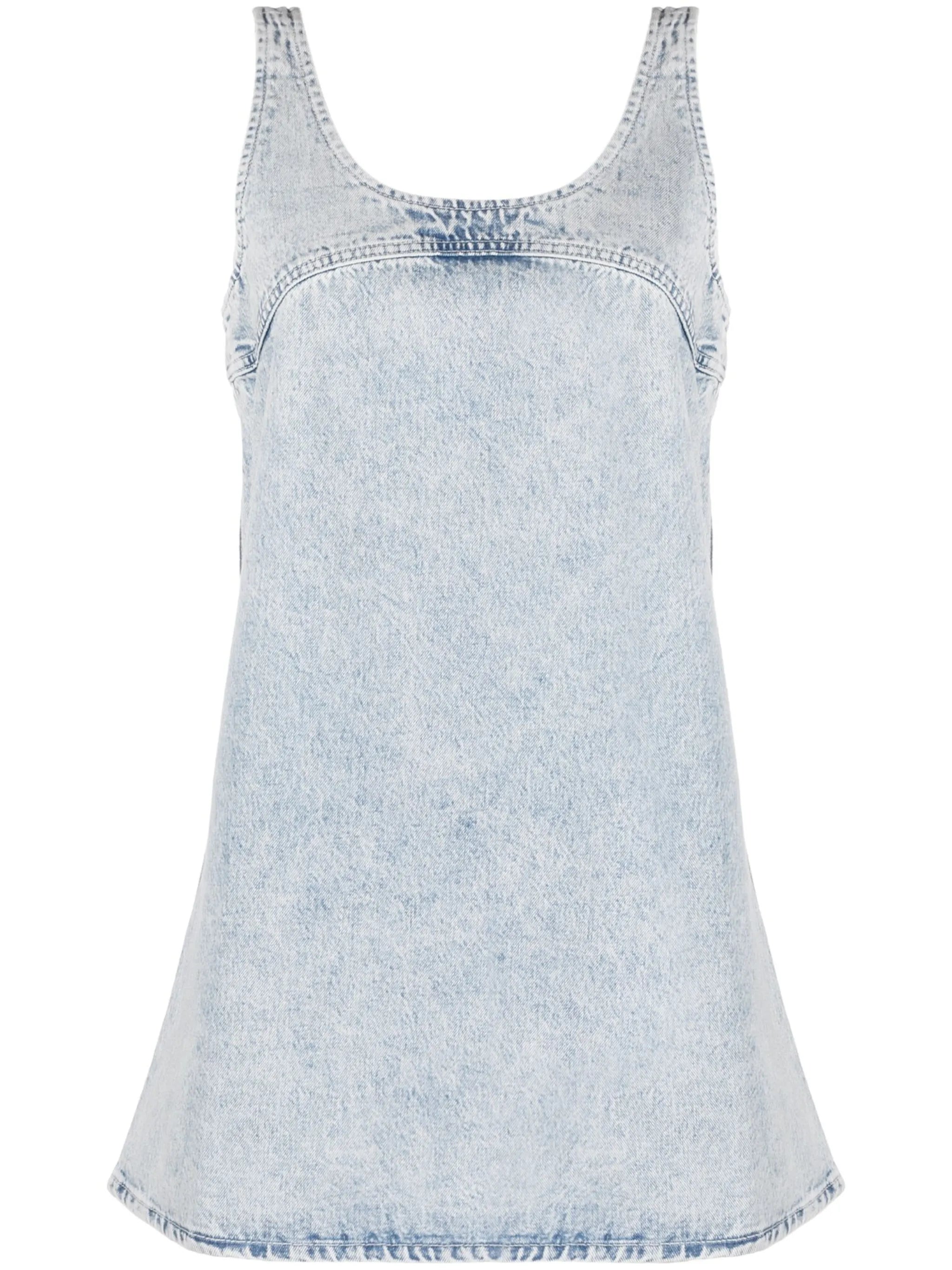 Micro Flare denim minidress