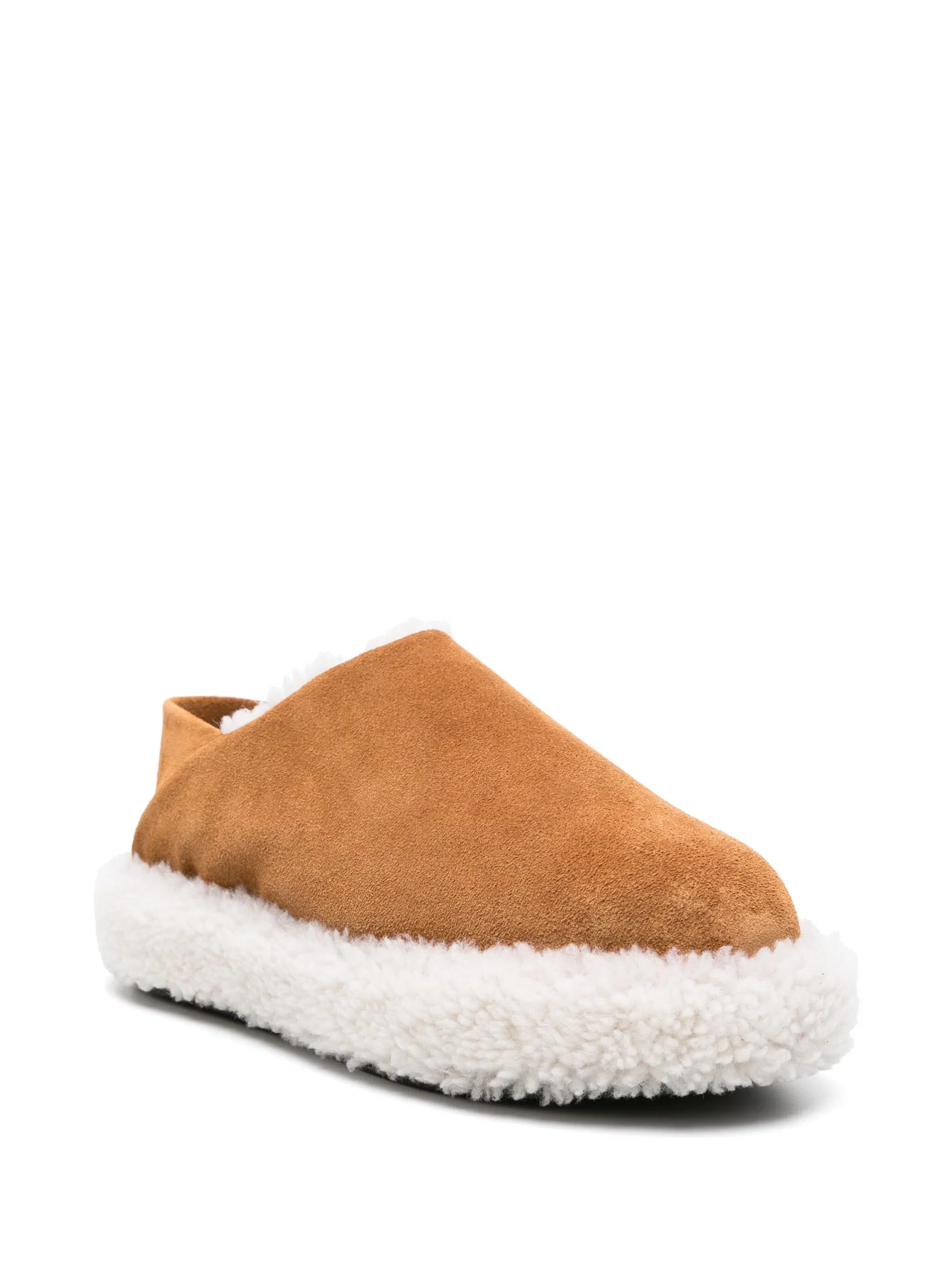 shearling-sole suede slides
