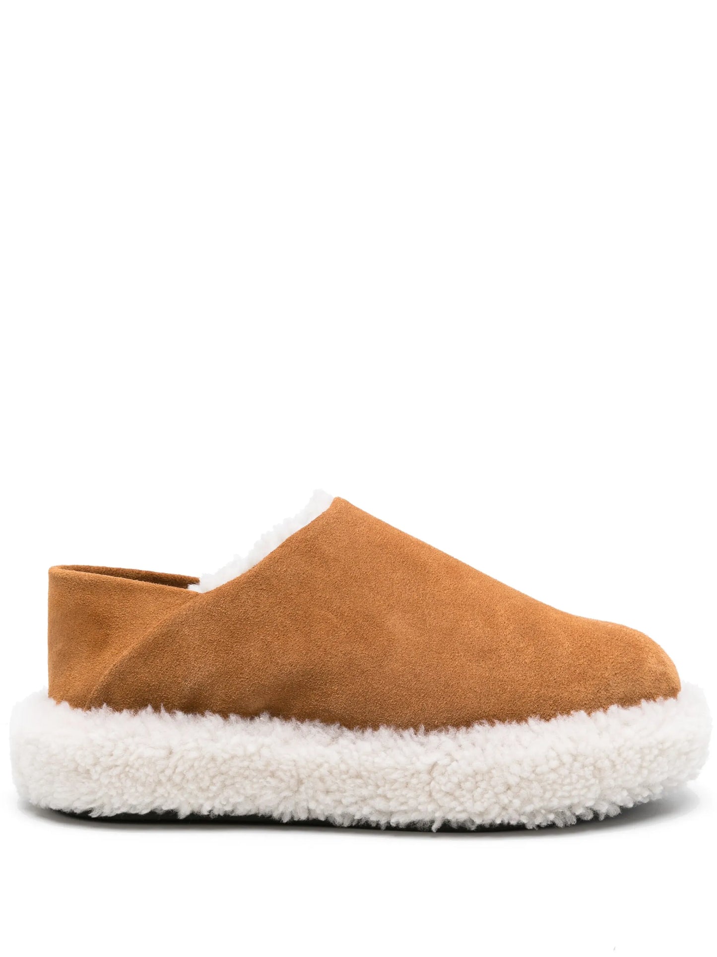shearling-sole suede slides