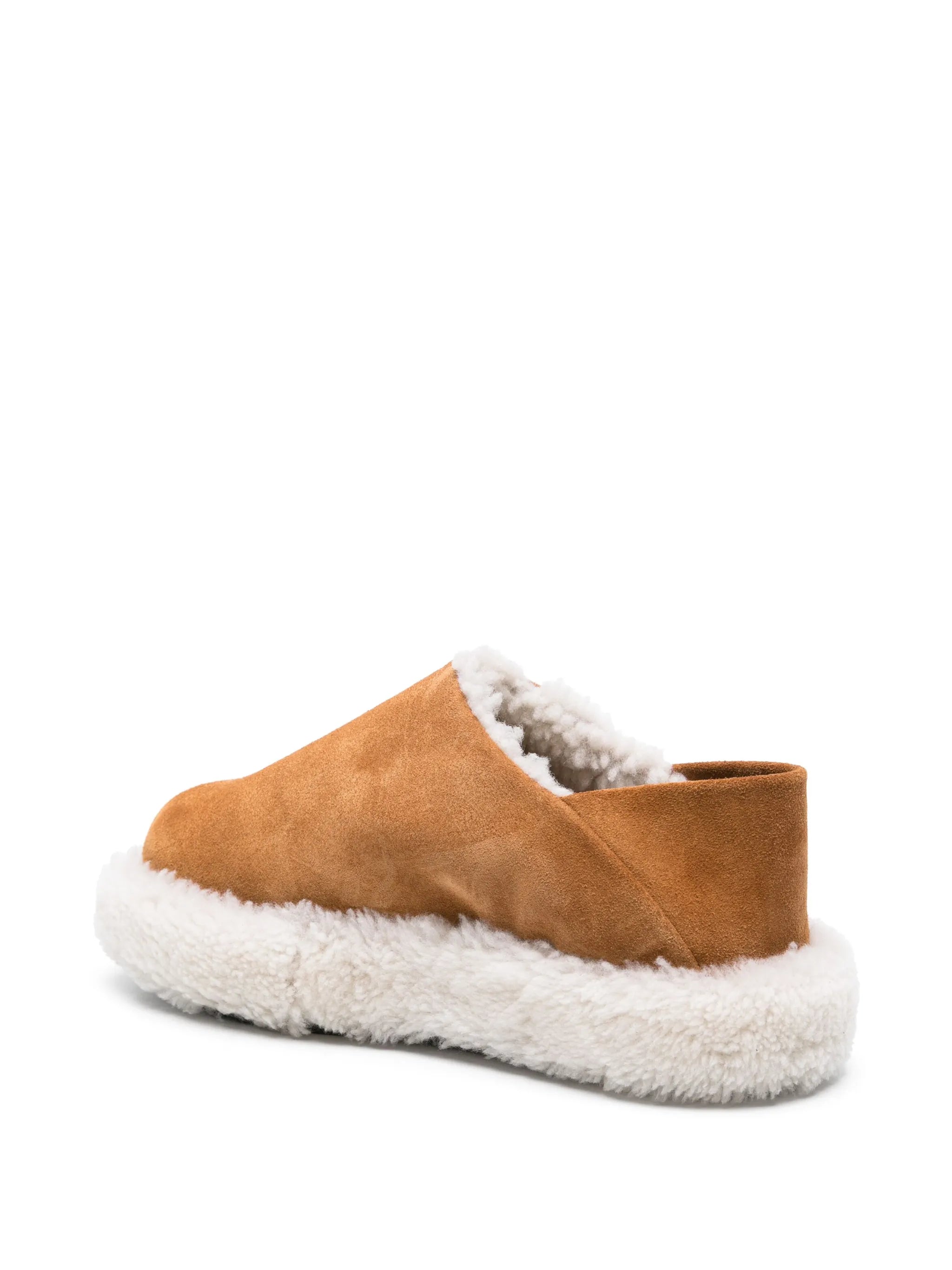 shearling-sole suede slides