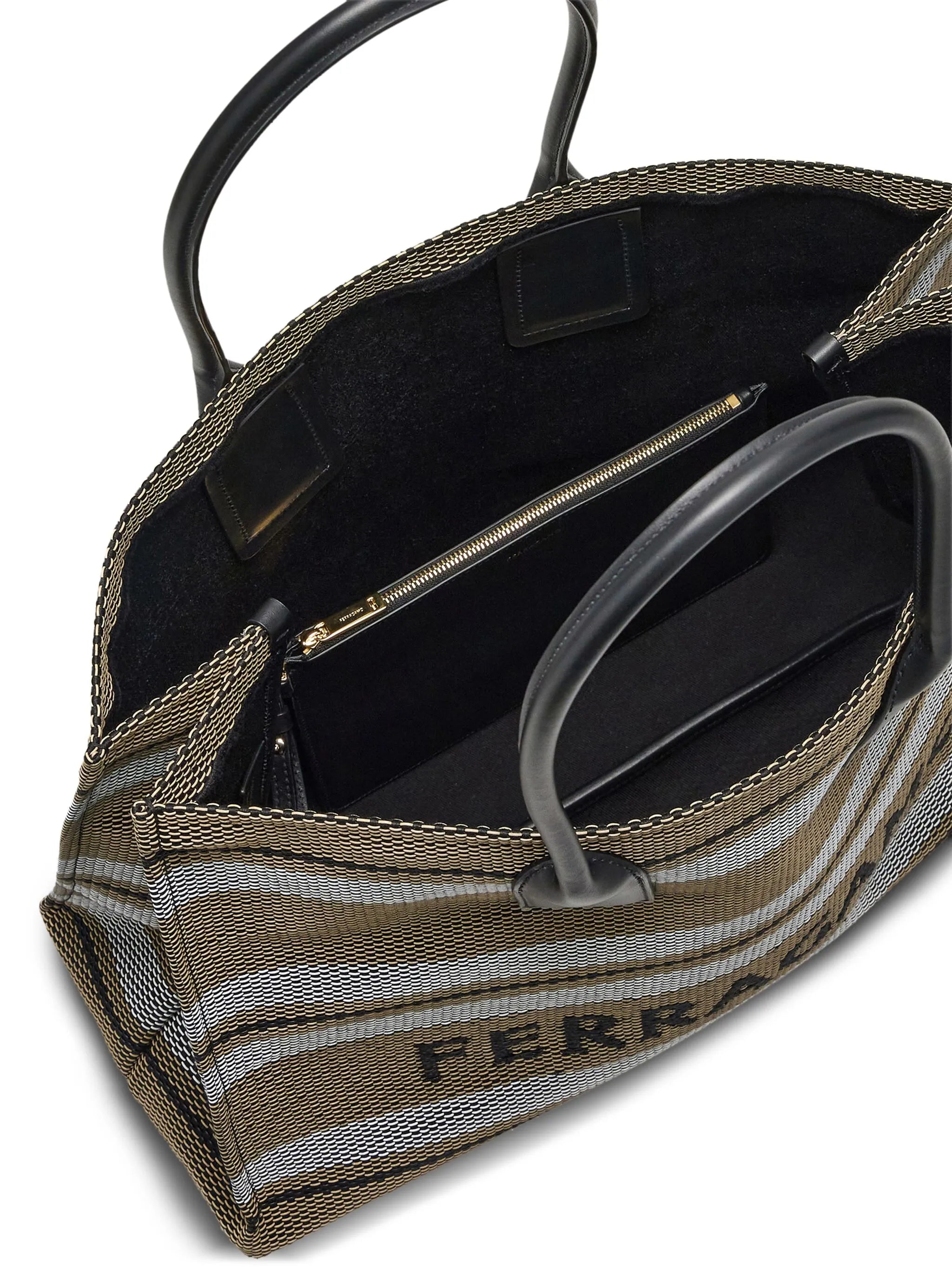 Signature (L) striped tote bag