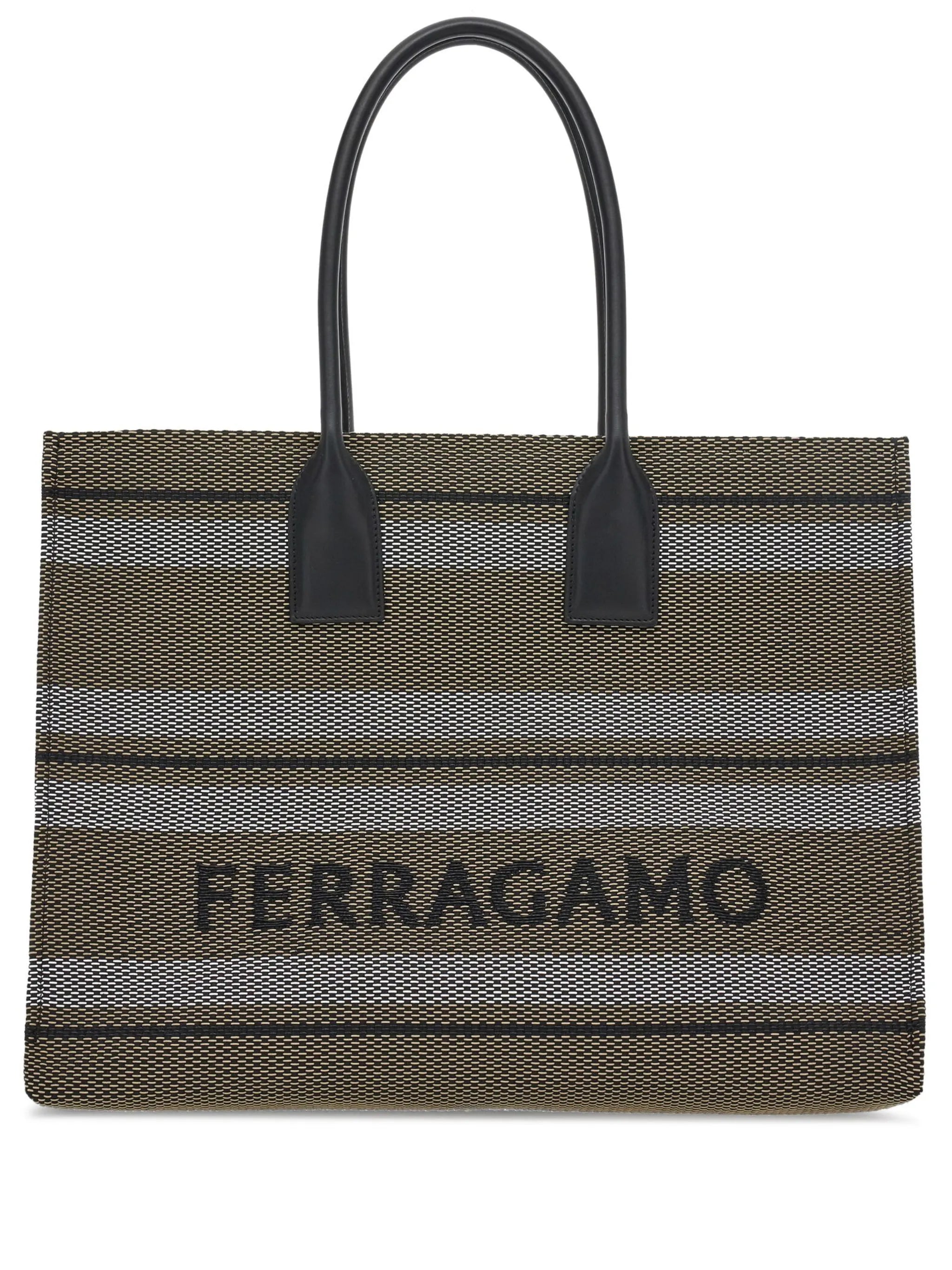 Signature (L) striped tote bag