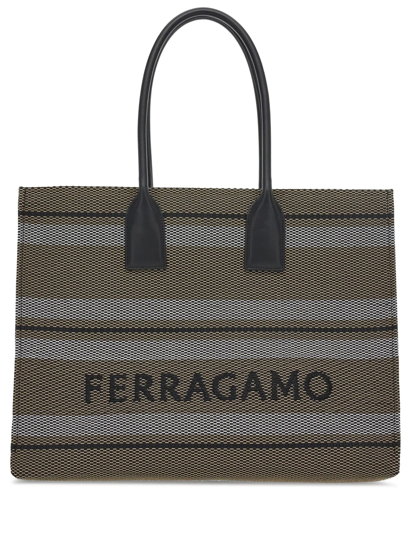 Signature (L) striped tote bag