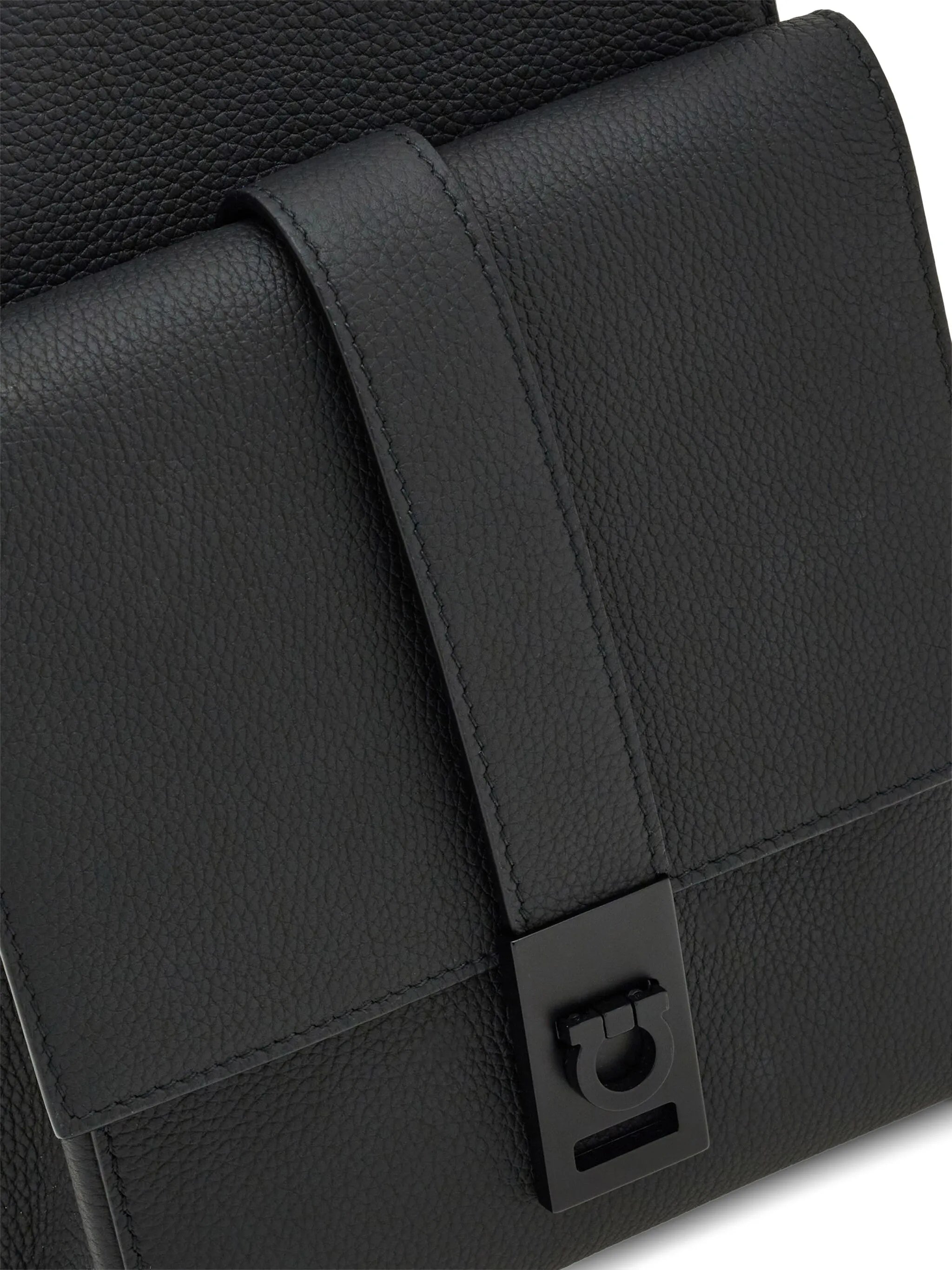 asymmetric faux-leather messenger bag