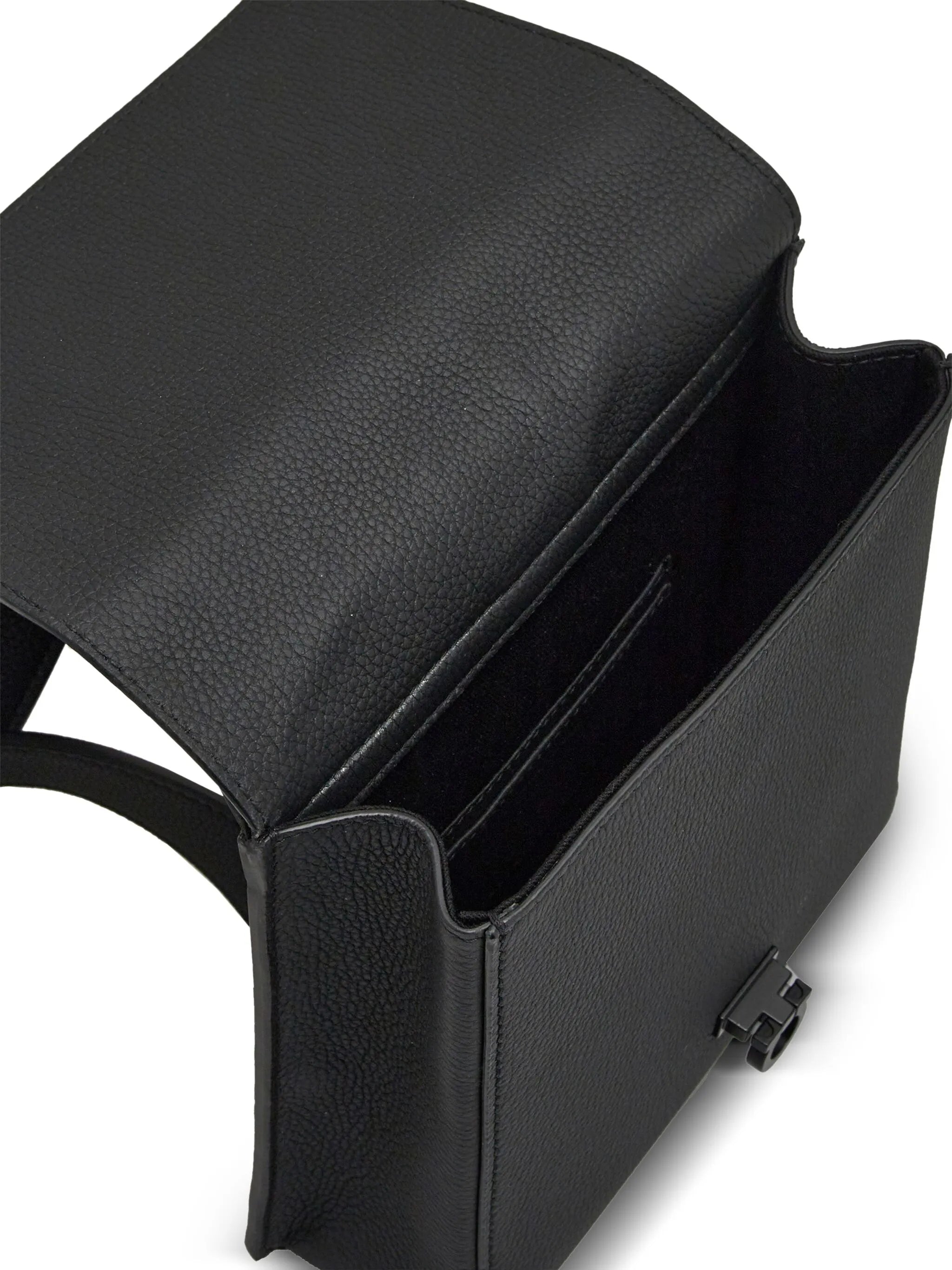 asymmetric faux-leather messenger bag