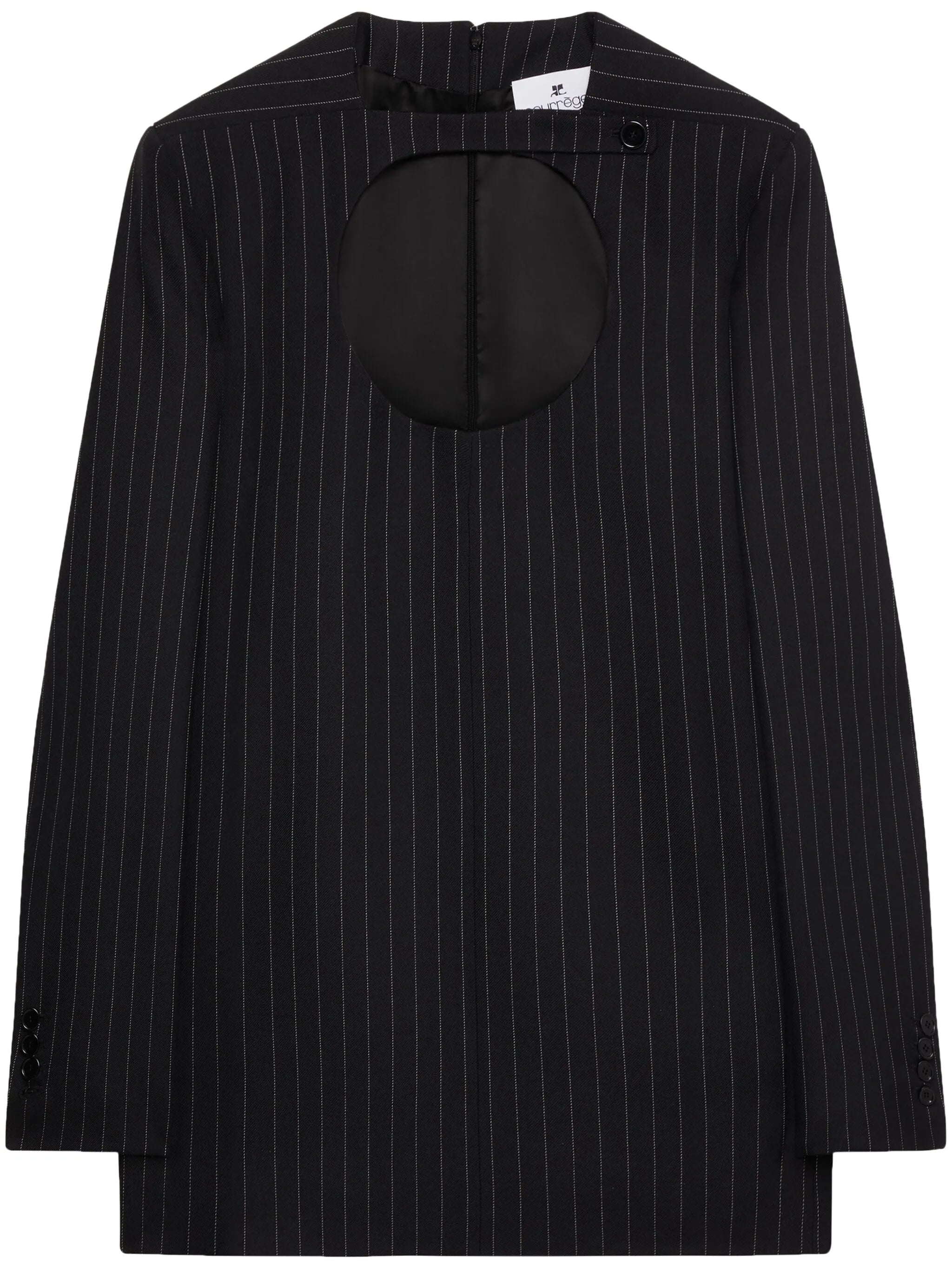 pinstripe cut-out blazer