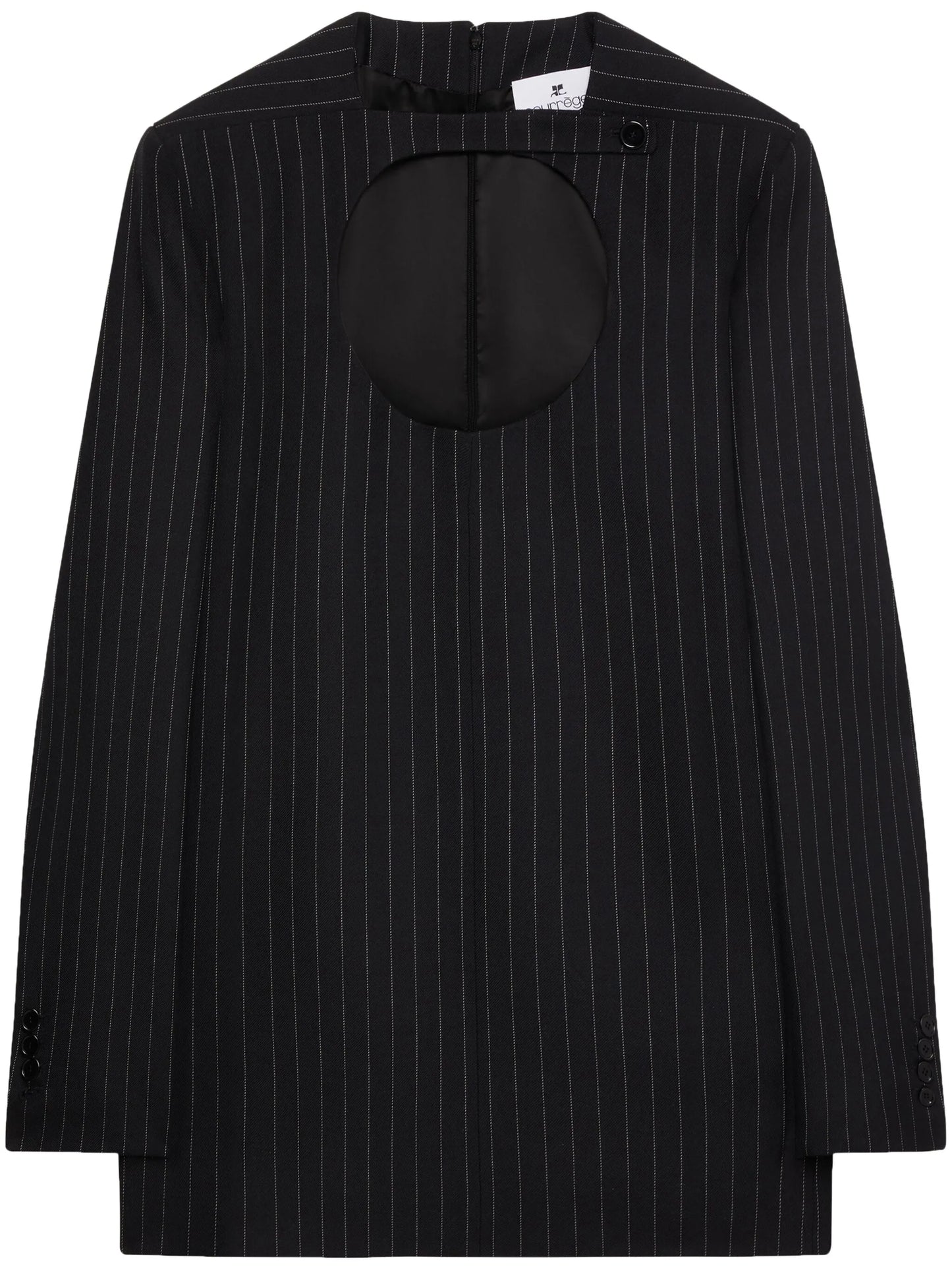 pinstripe cut-out blazer