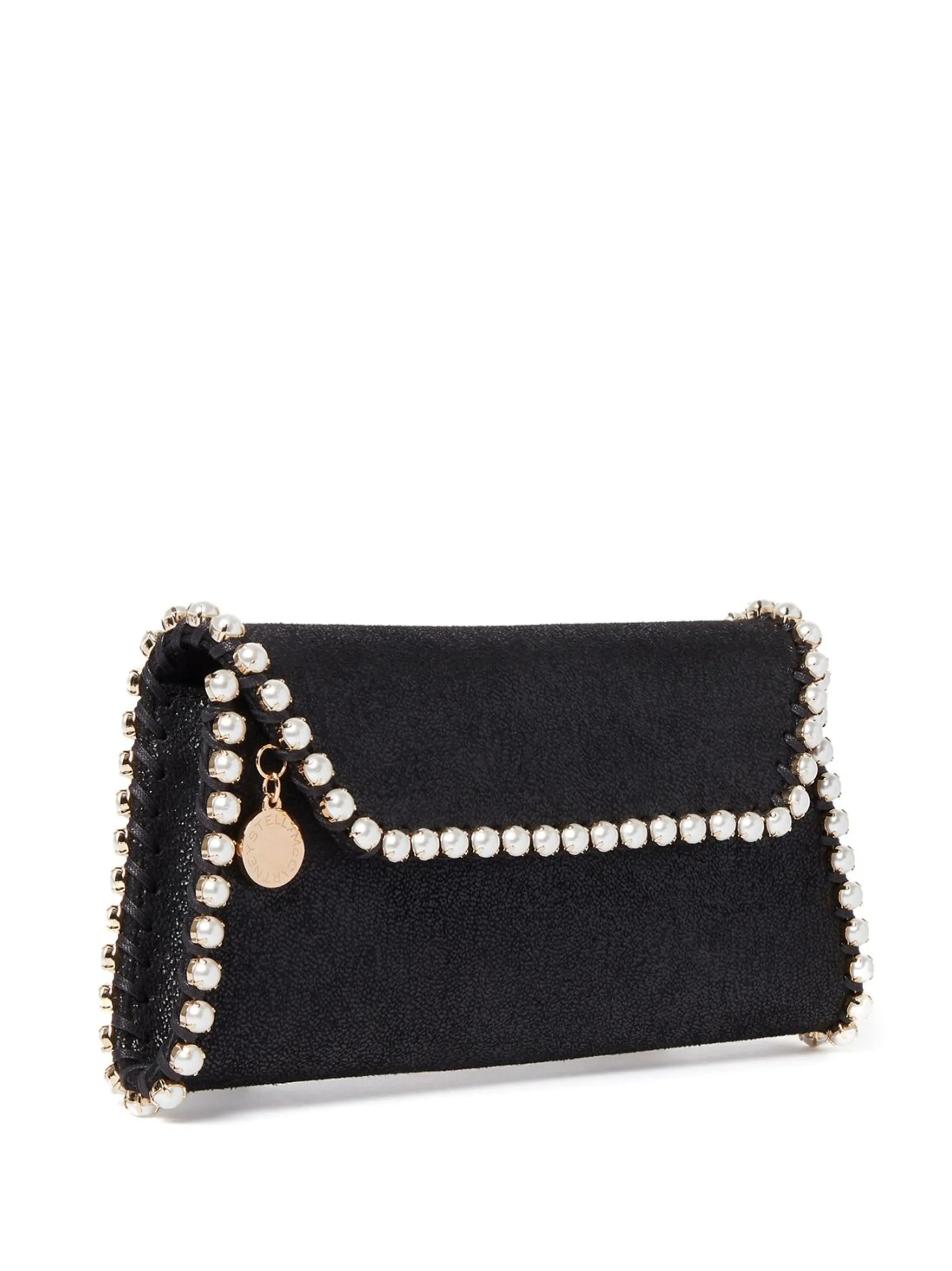 Falabella pearl-detail clutch bag
