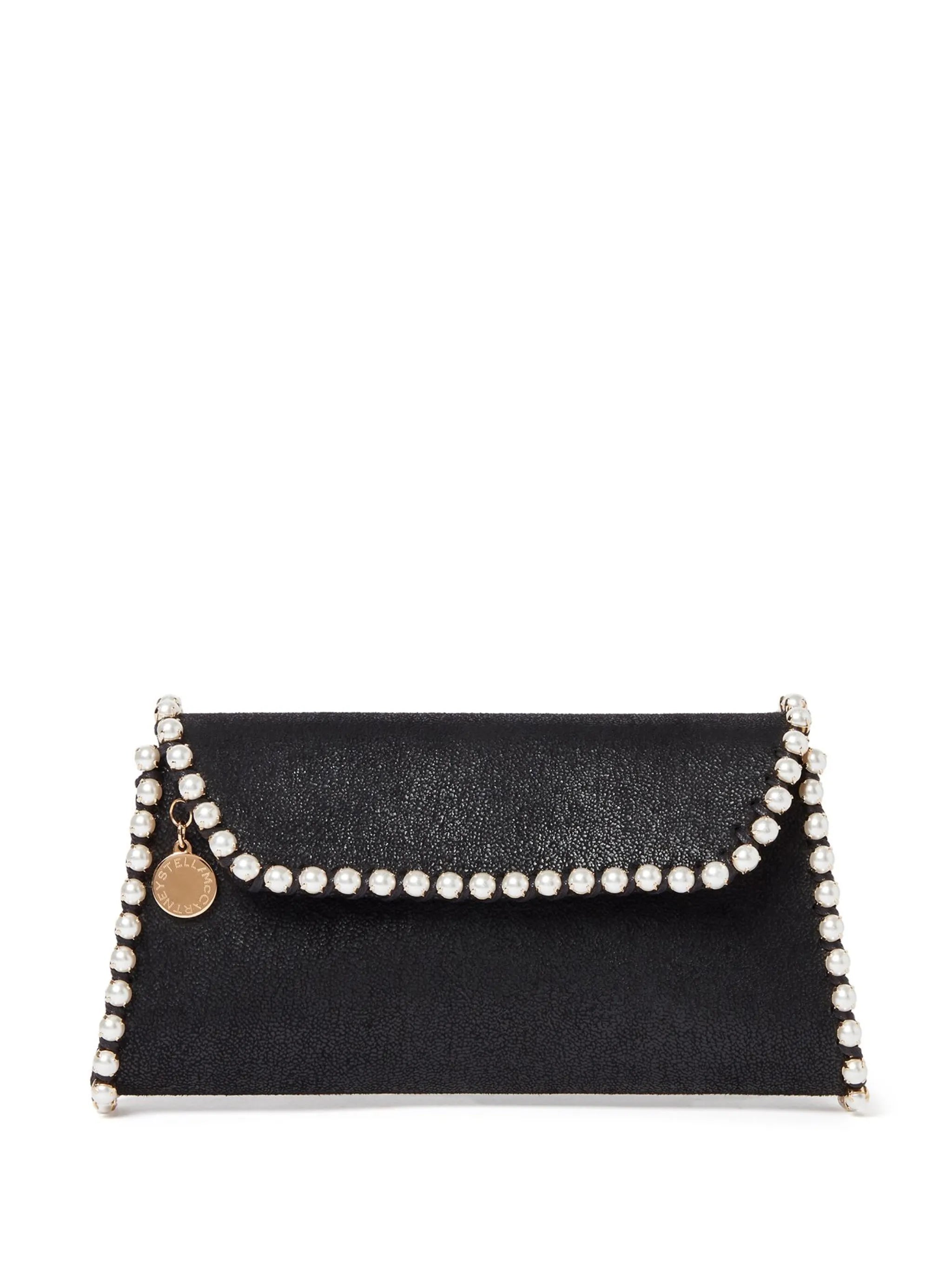 Falabella pearl-detail clutch bag
